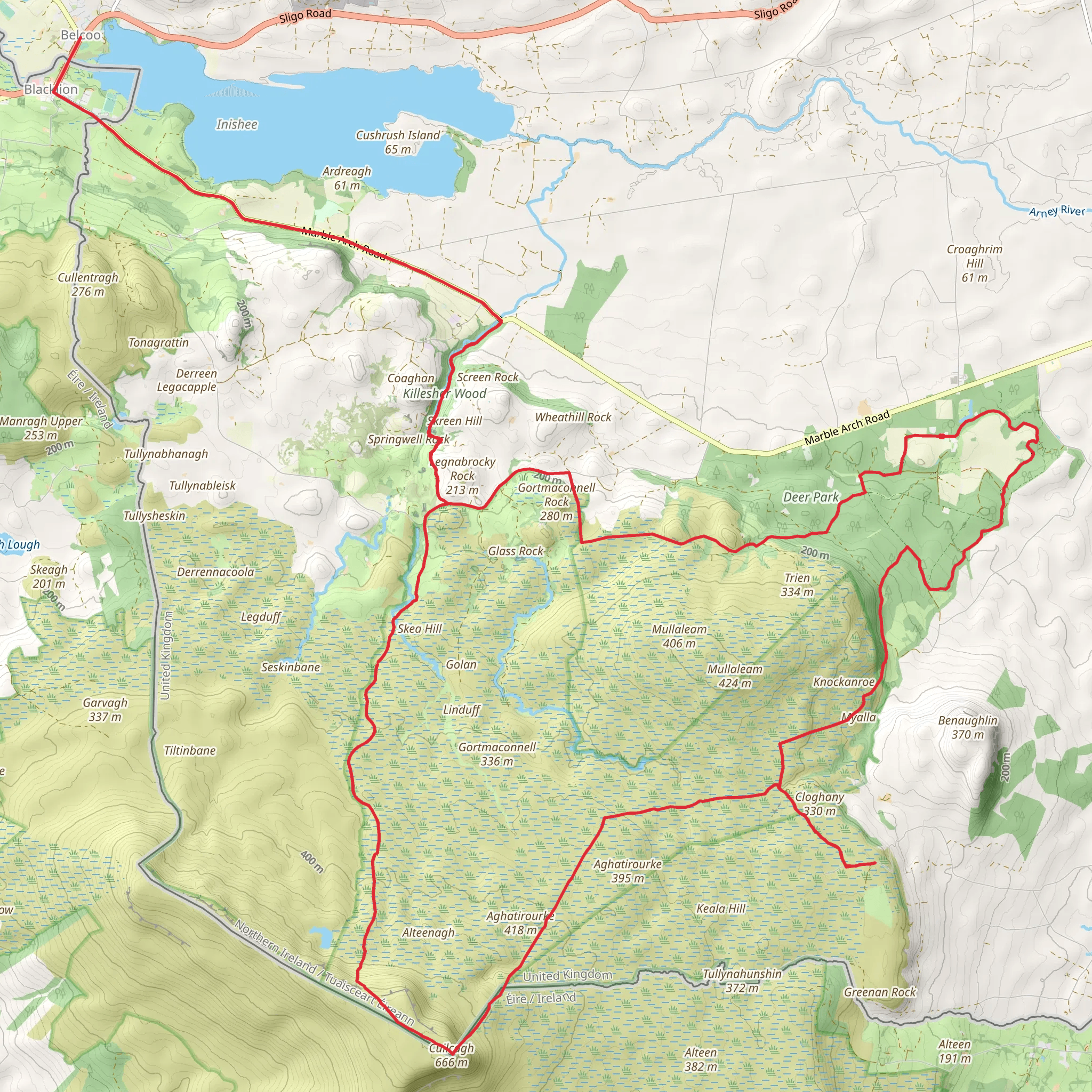Florencecourt to Belecoo - The Cuilcagh Way mobile static map