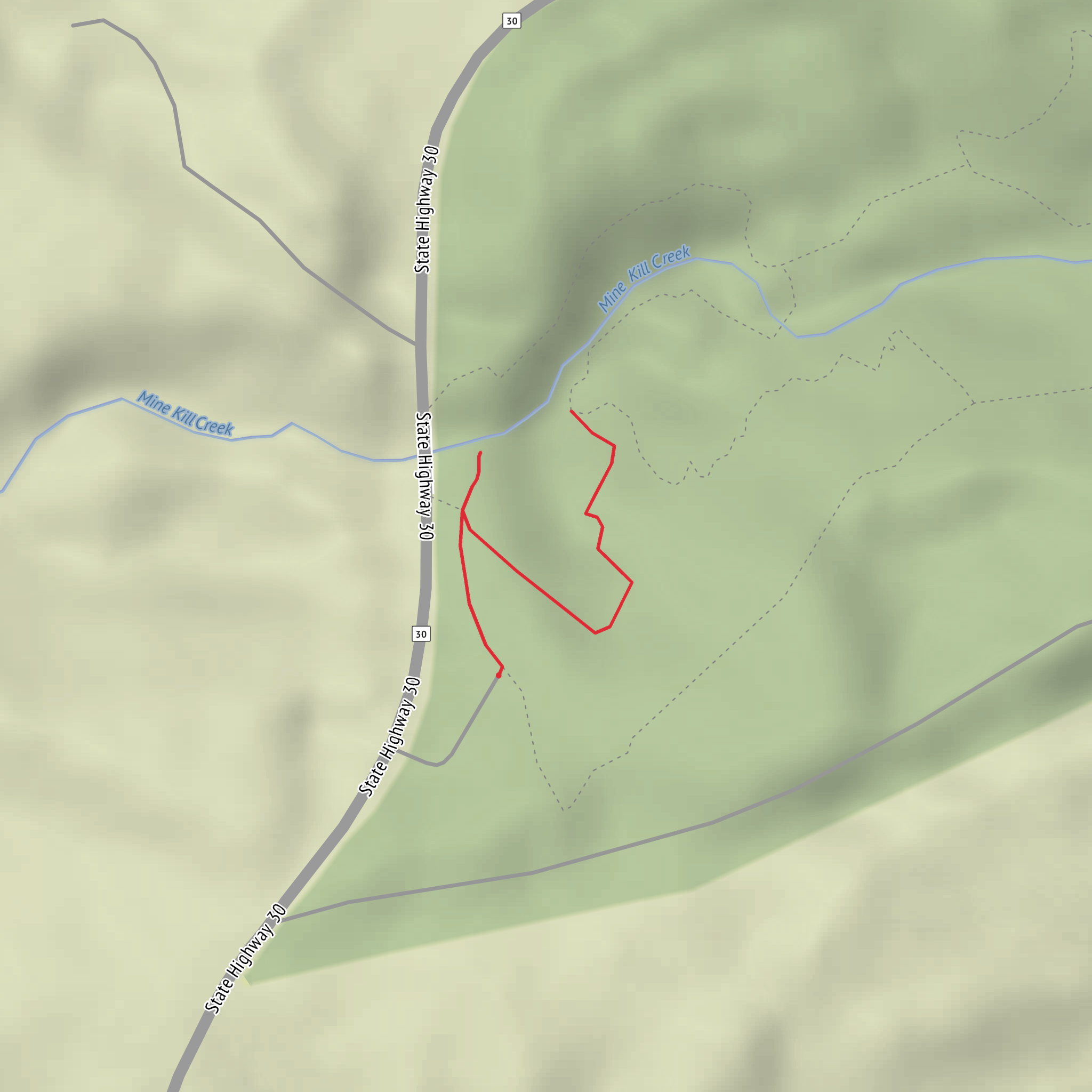 Mine Kill State Park Falls via Long Path mobile static map