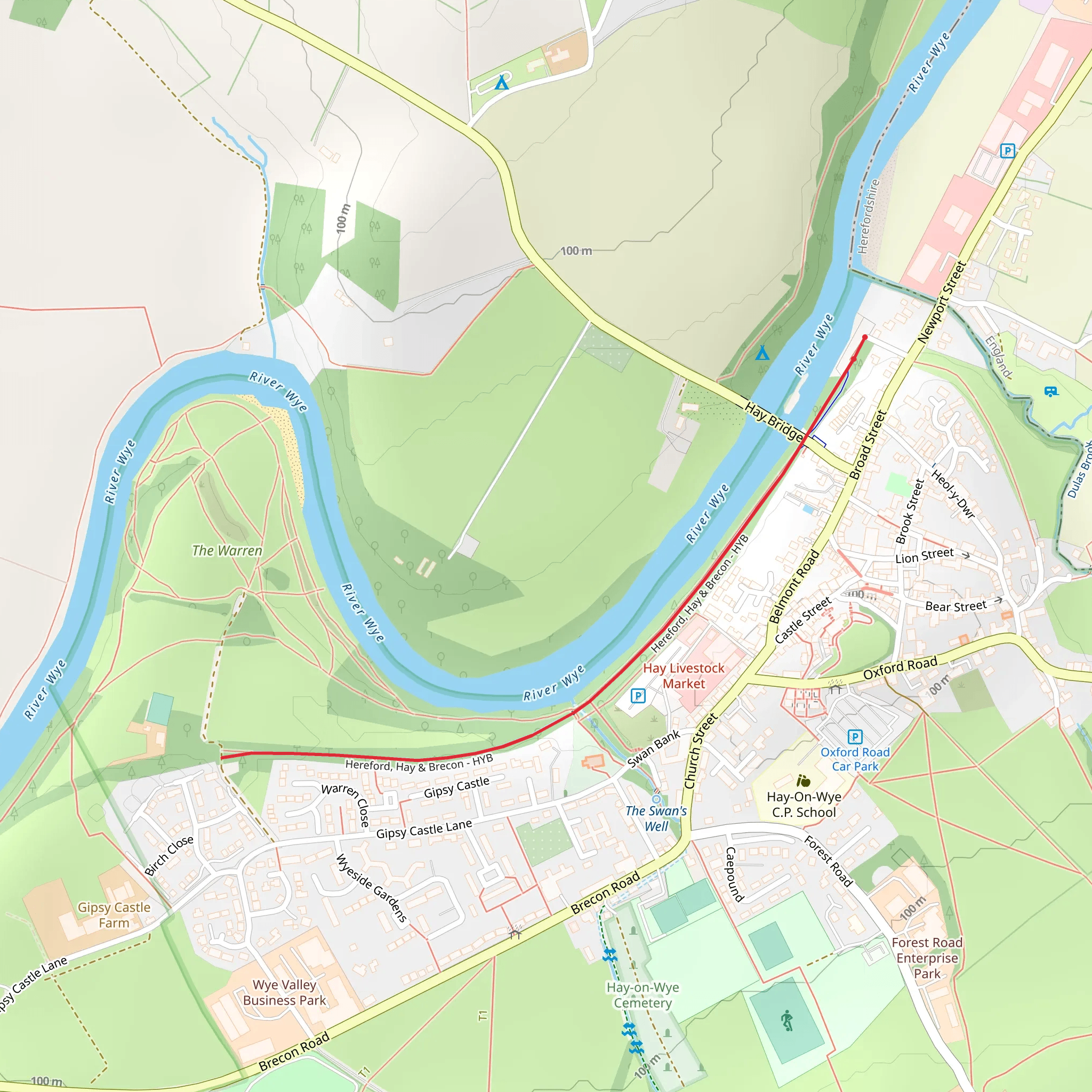 Hay-On-Wye mobile static map