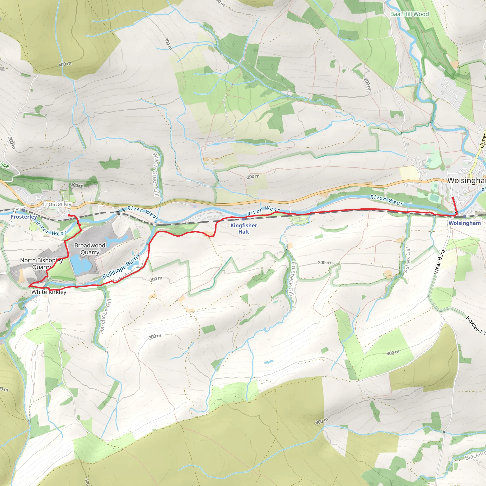 Wolsingham Walk mobile static map