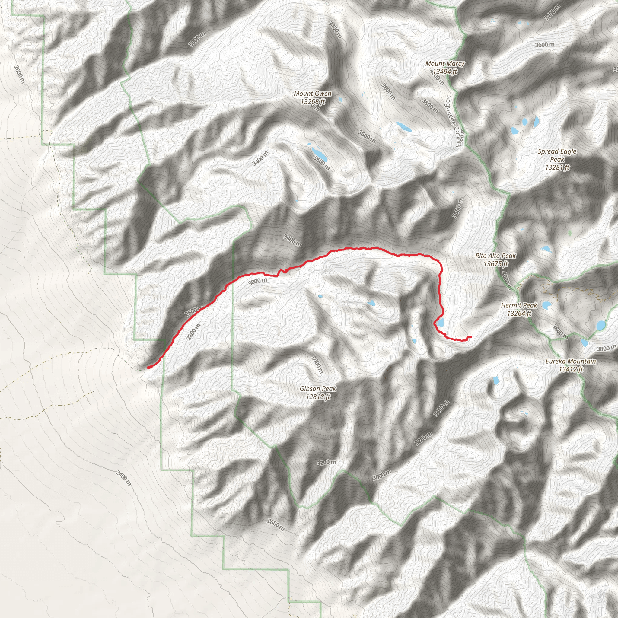 Rito Alto Lake via Rito Alto Trail mobile static map