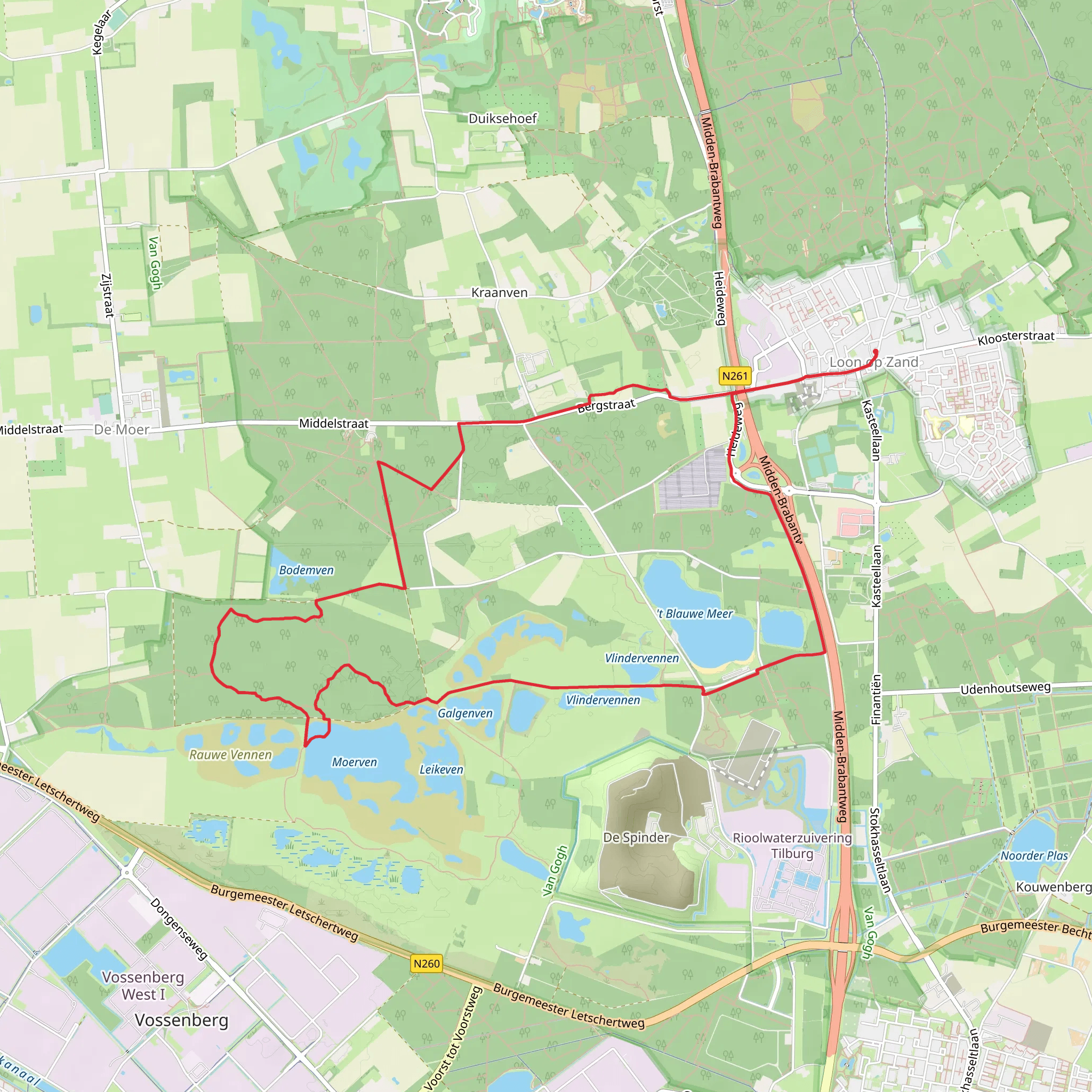 Moerven via Heideweg and Molenbaan mobile static map