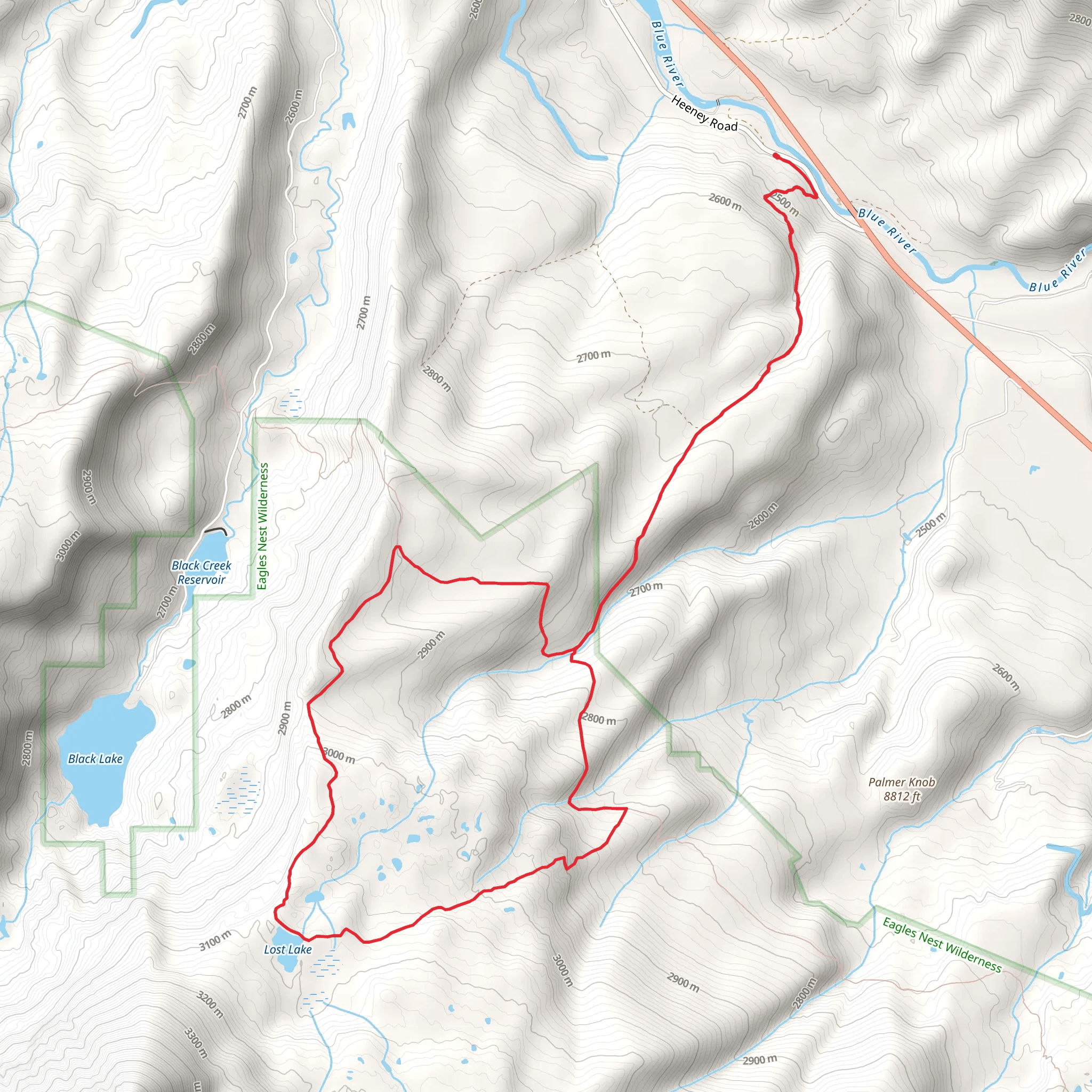 Lost Lake reservoir and Gore Range trail mobile static map