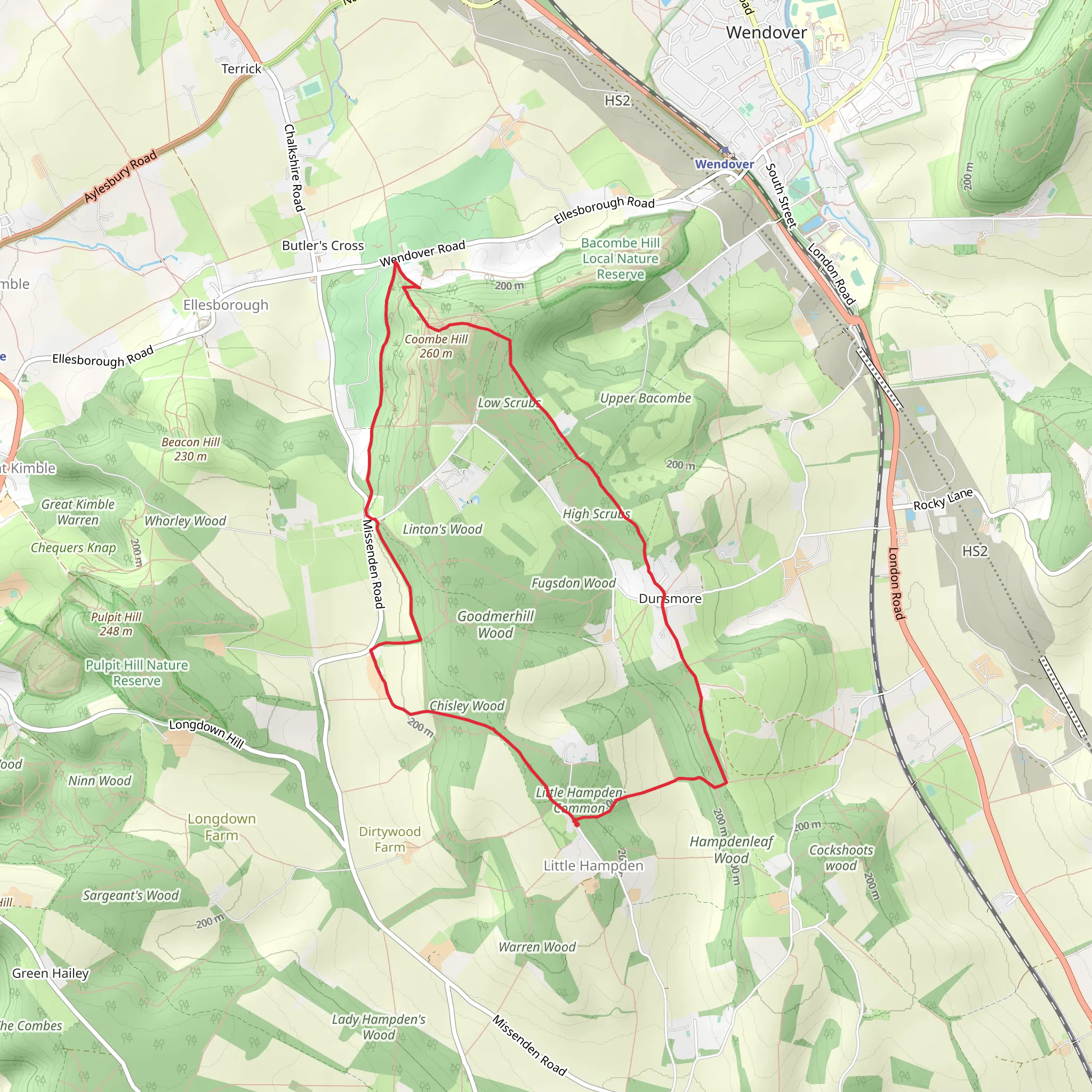 Goodmerhill Wood and Coombe Hill Loop mobile static map