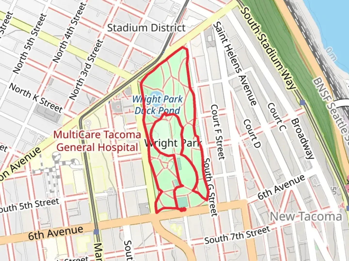 An image depicting the trail Wright Park Loop and its surrounding area.