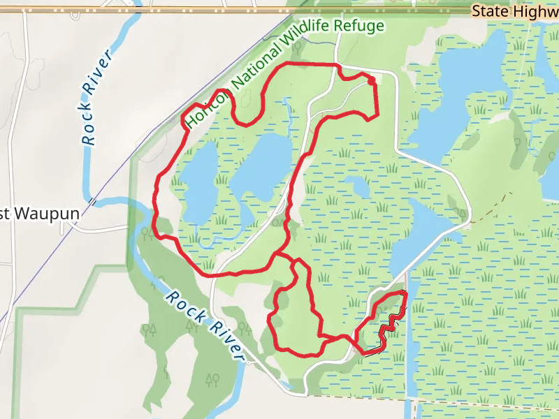 Redhead, Red Fox and Egret Hiking Loop Trail