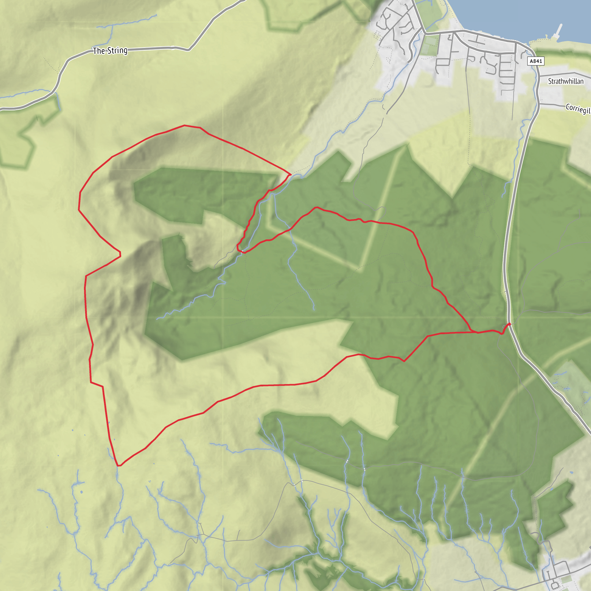 Sithein, Cnoc Breac, Torr nan Dearc and Muileann Gaoithe Loop mobile static map