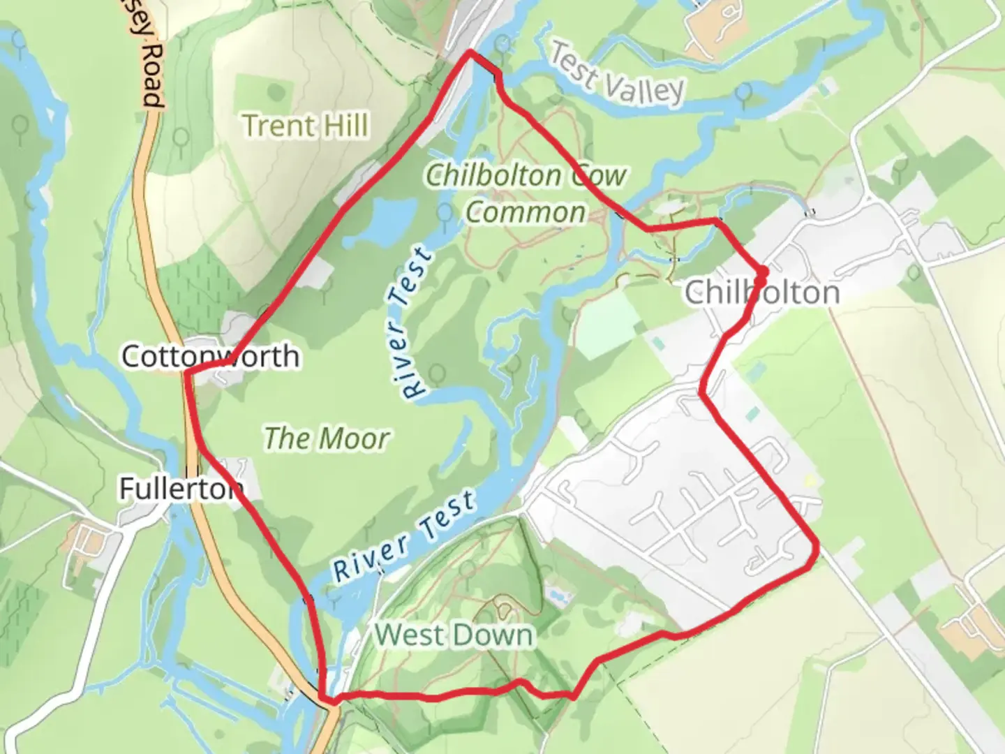 An image depicting the trail Ivy Farm Belt and Cottonworth Loop and its surrounding area.