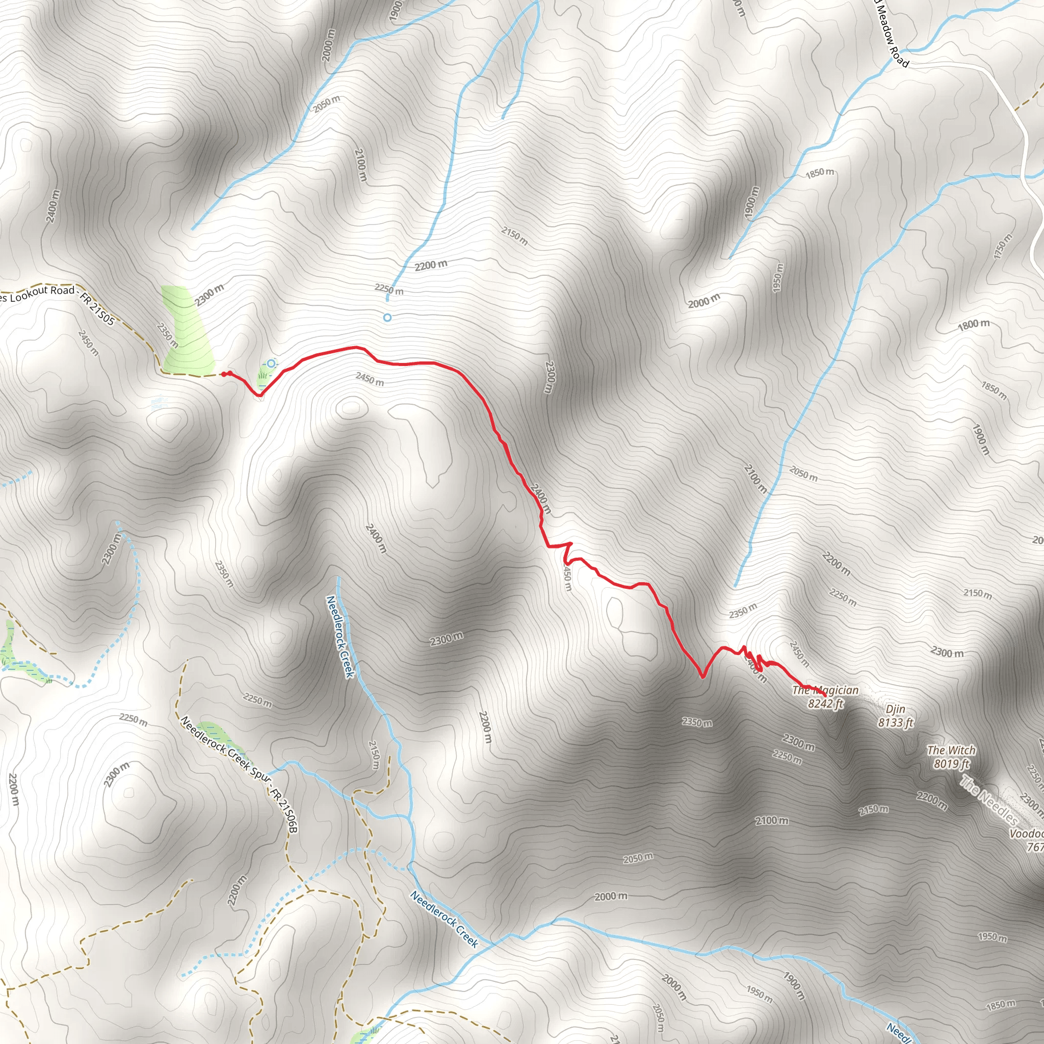 The Magician via The Needles Trail mobile static map