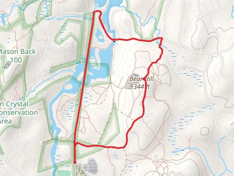 Upper Massapoag Pond and Bear Hill Loop via Red Line Trail