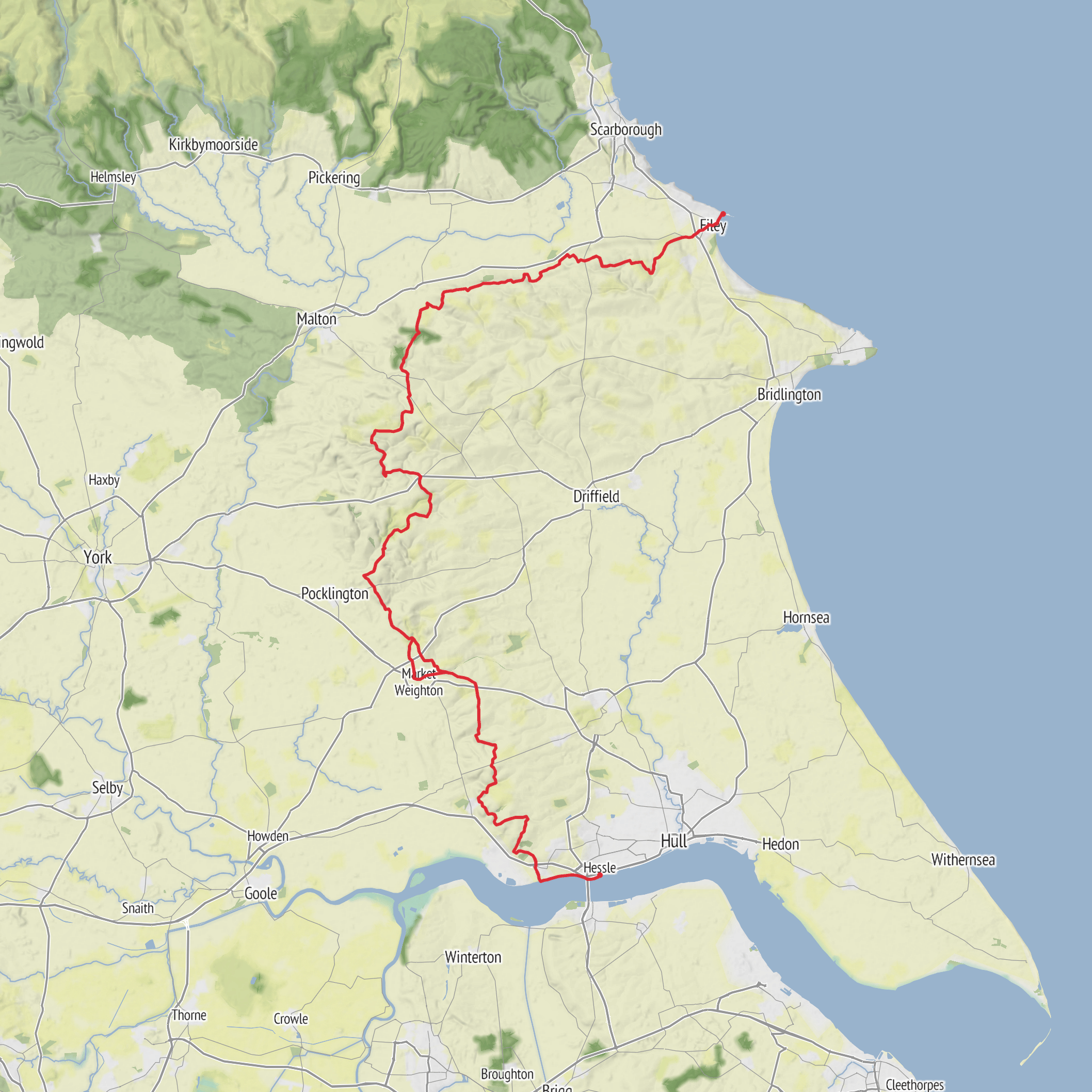 Yorkshire Wolds Way mobile static map