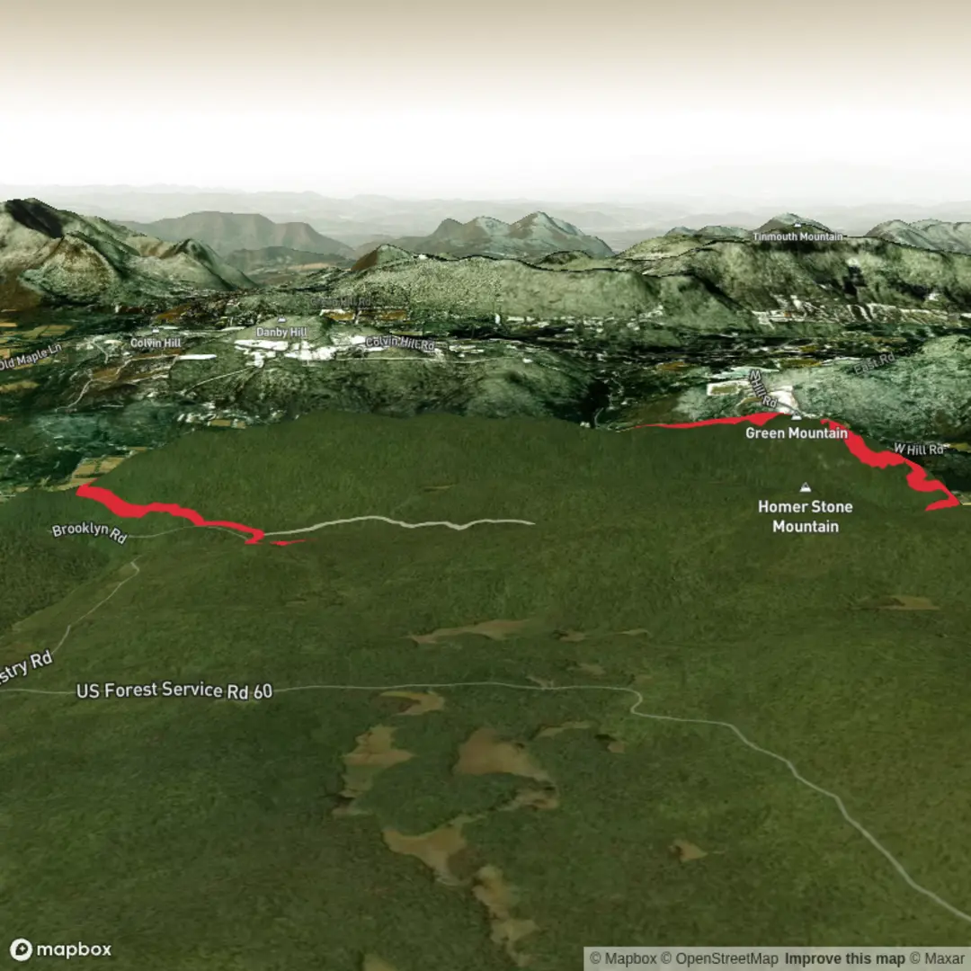 An image depicting the trail Little Rock Pond and Green Mountain via Appalachian Trail and Green Mountain Trail and its surrounding area.