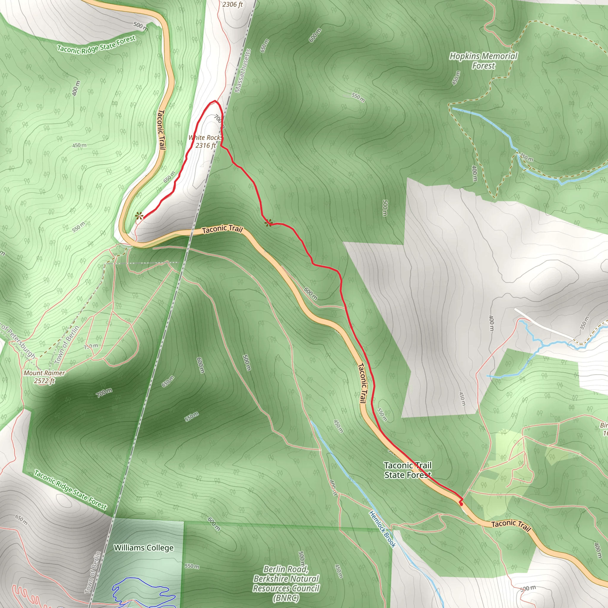 Petersburg Pass from Taconic Trail mobile static map