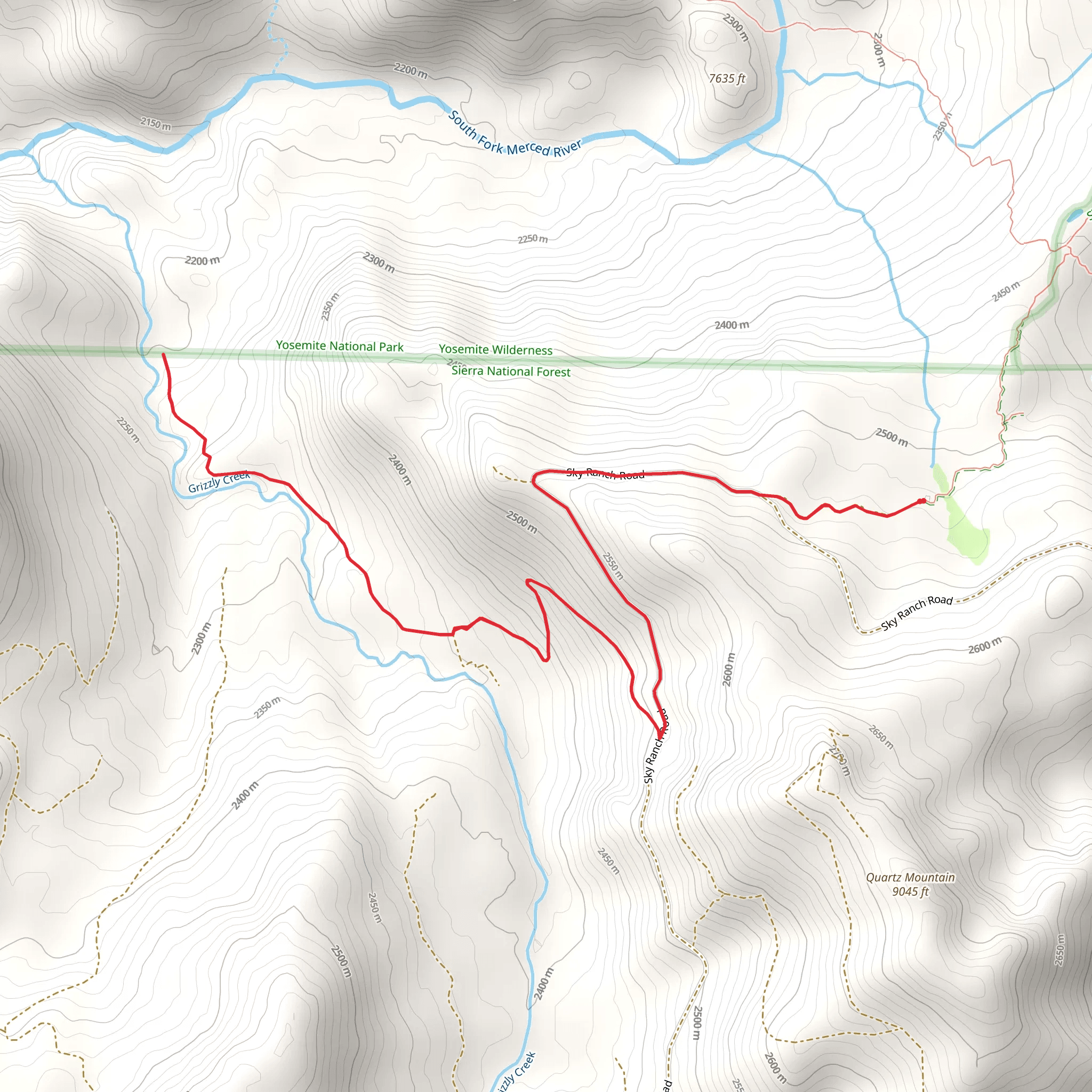 Grizzly Creek Trail mobile static map
