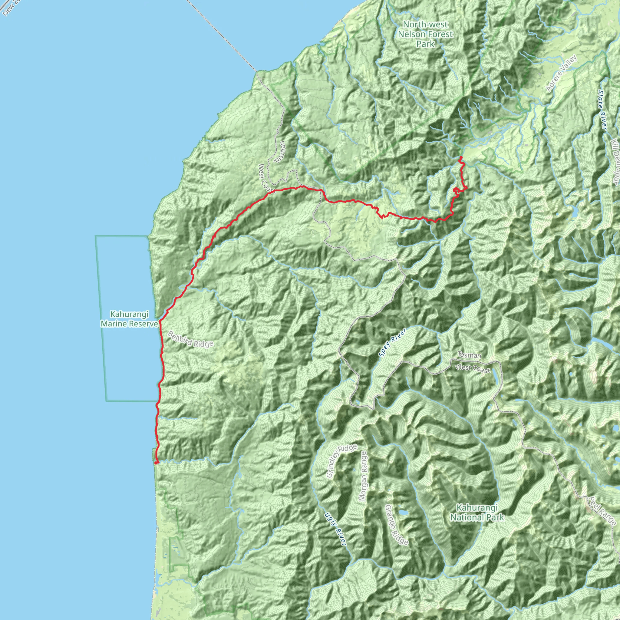 Heaphy Track mobile static map