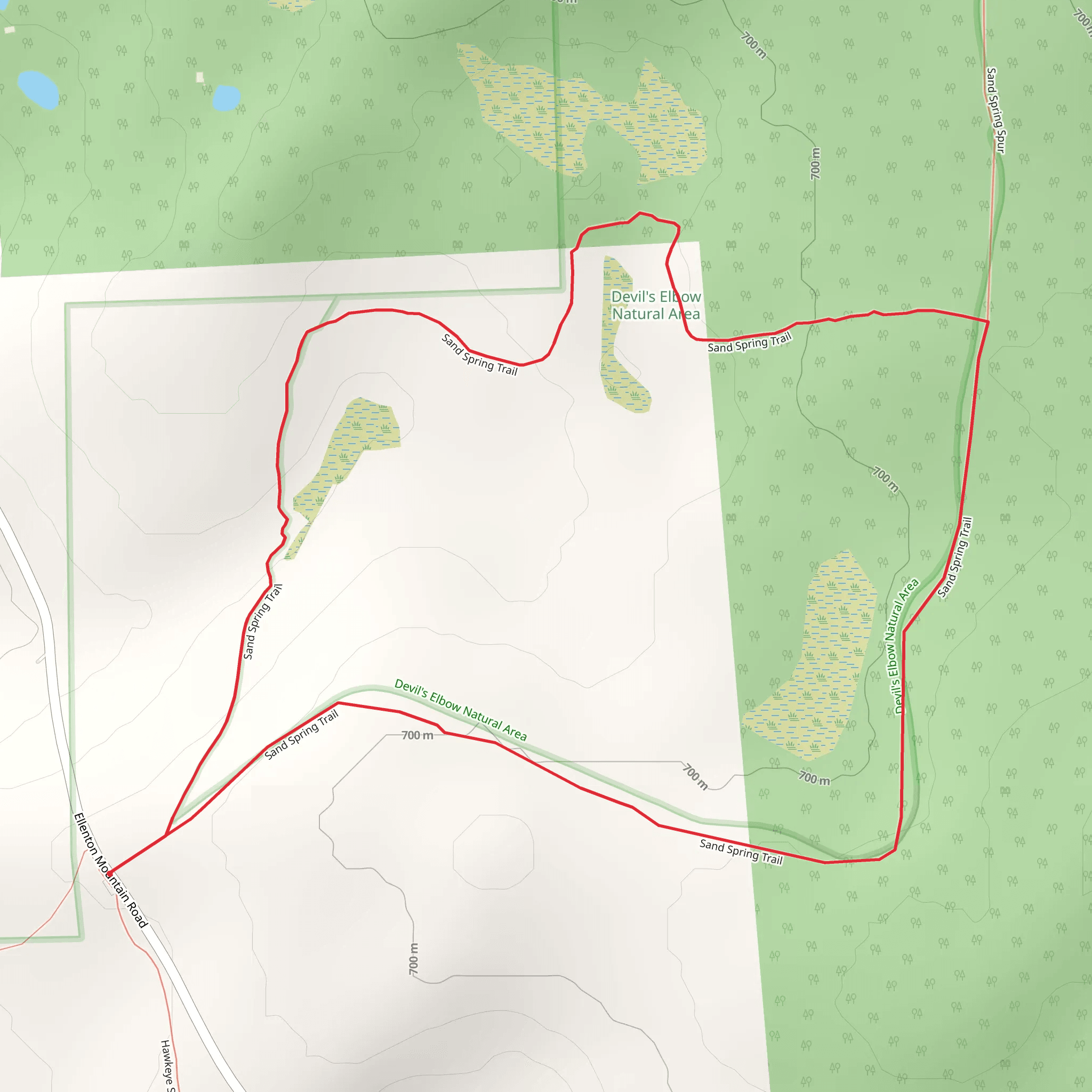 Sand Spring Trail mobile static map