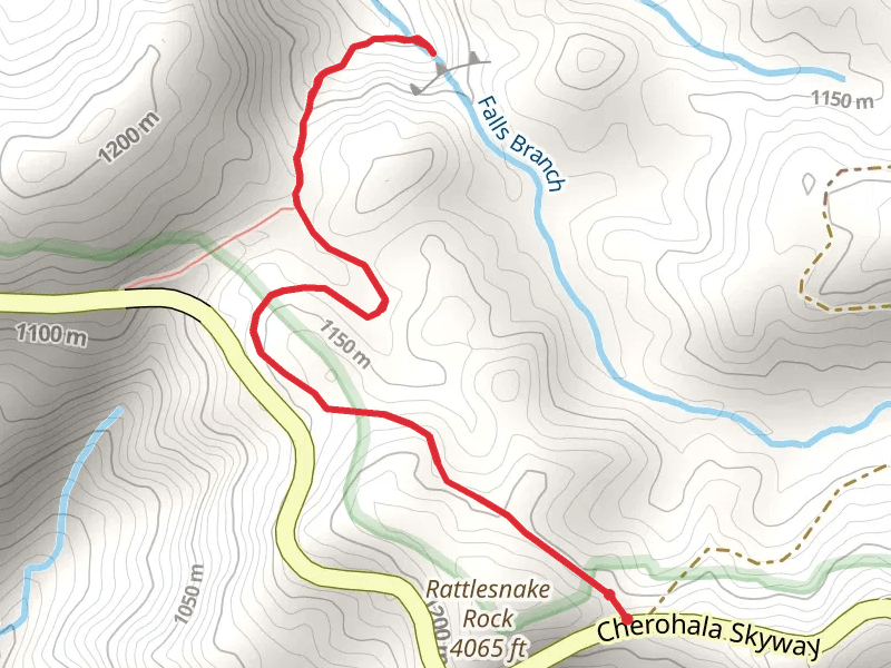 Falls Branch Falls from Cherohala Skyway