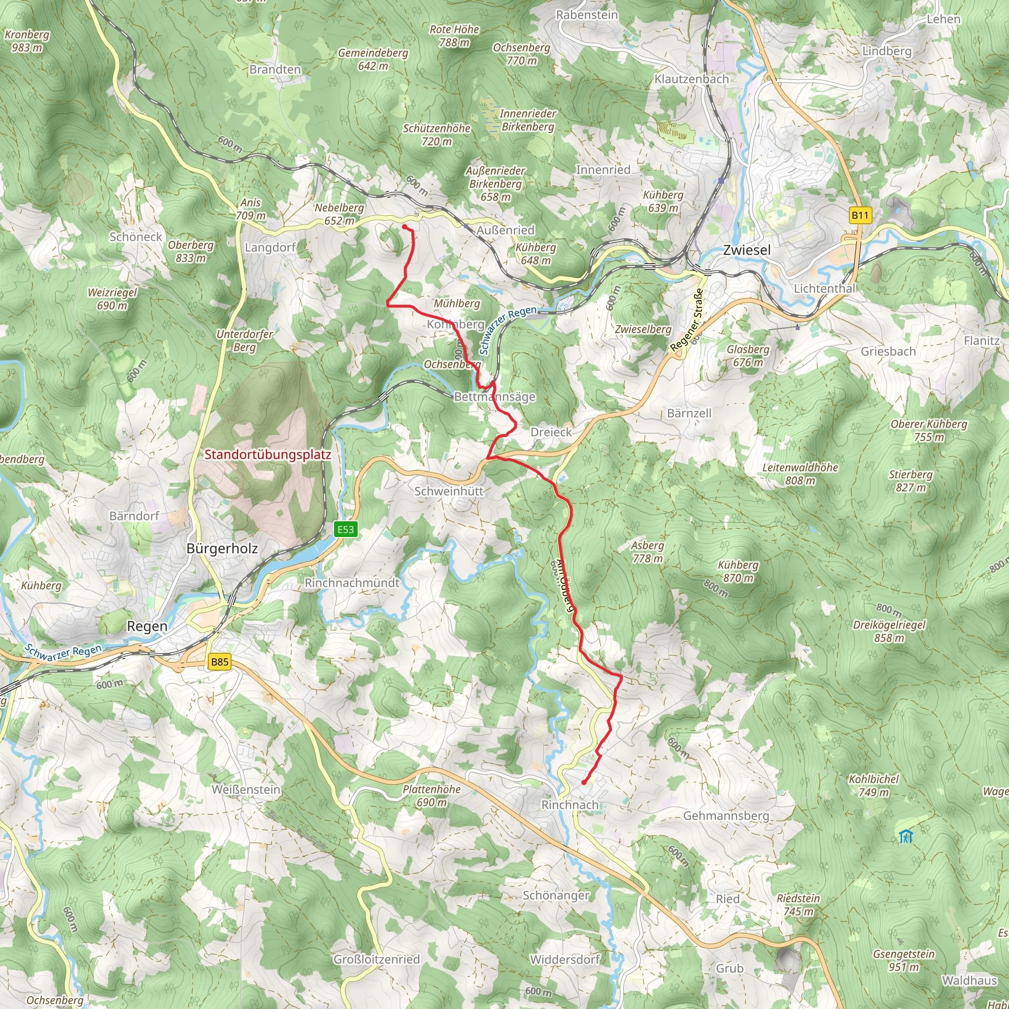 Schwarzach to Klessing Walk mobile static map