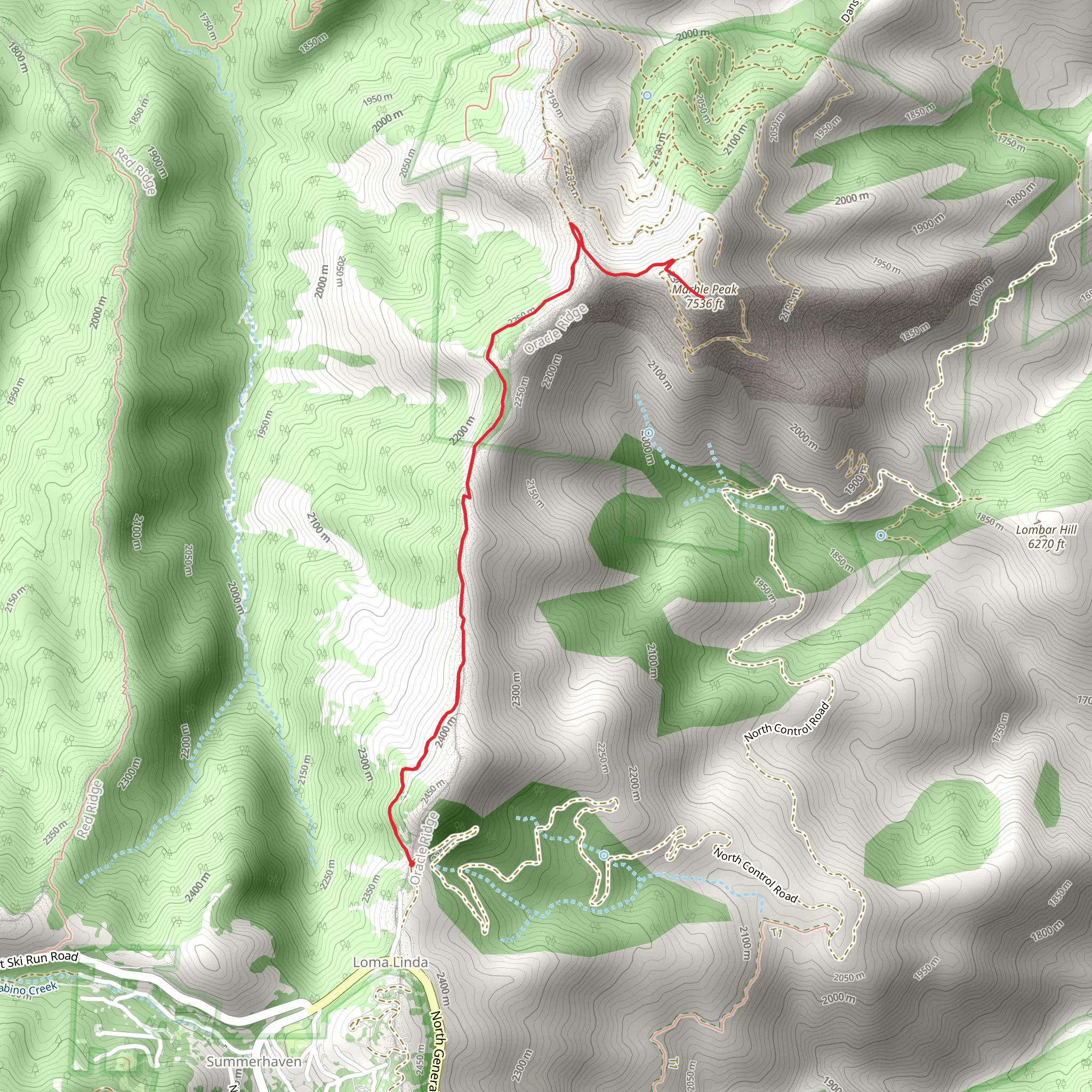 Marble Peak via Arizona Trail mobile static map