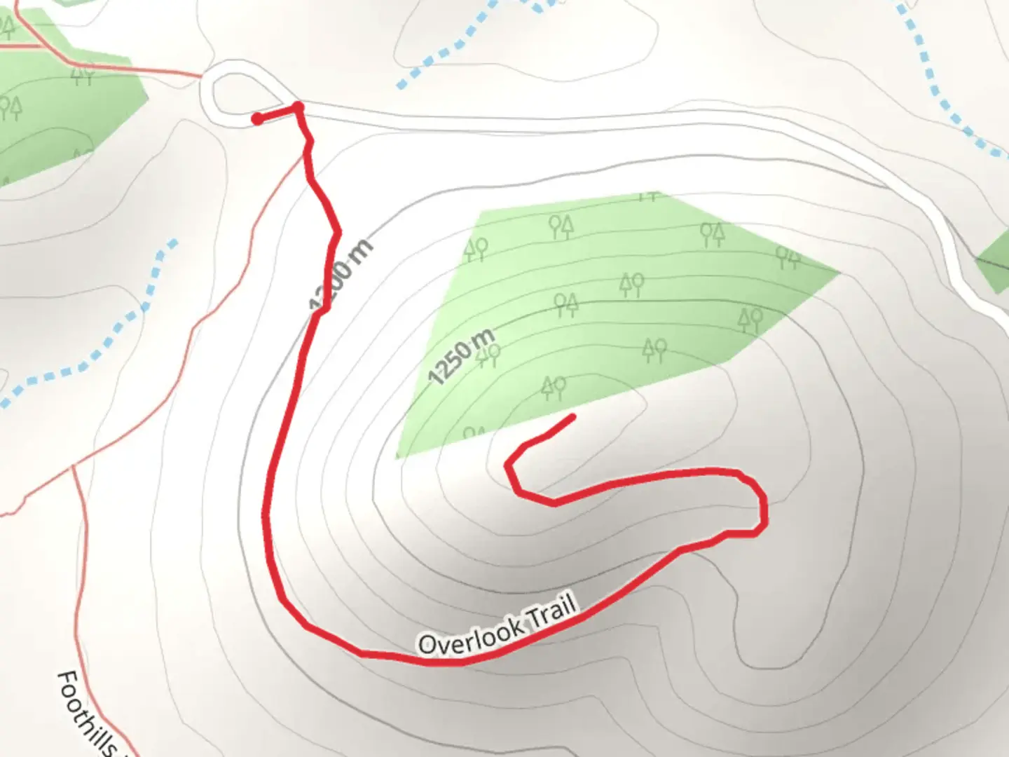 An image depicting the trail Overlook Trail and its surrounding area.
