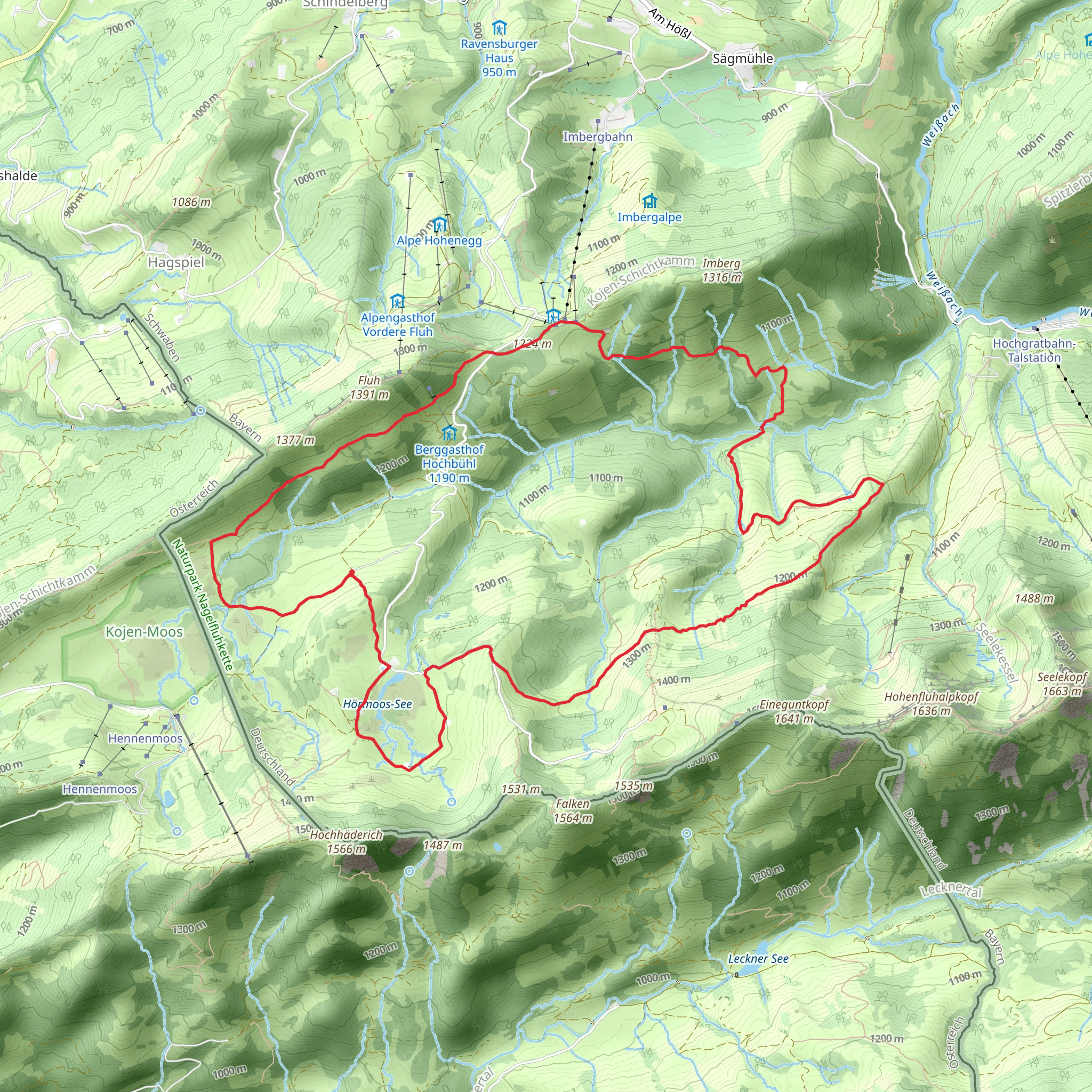 Wandergebiet Oberstaufen Loop mobile static map