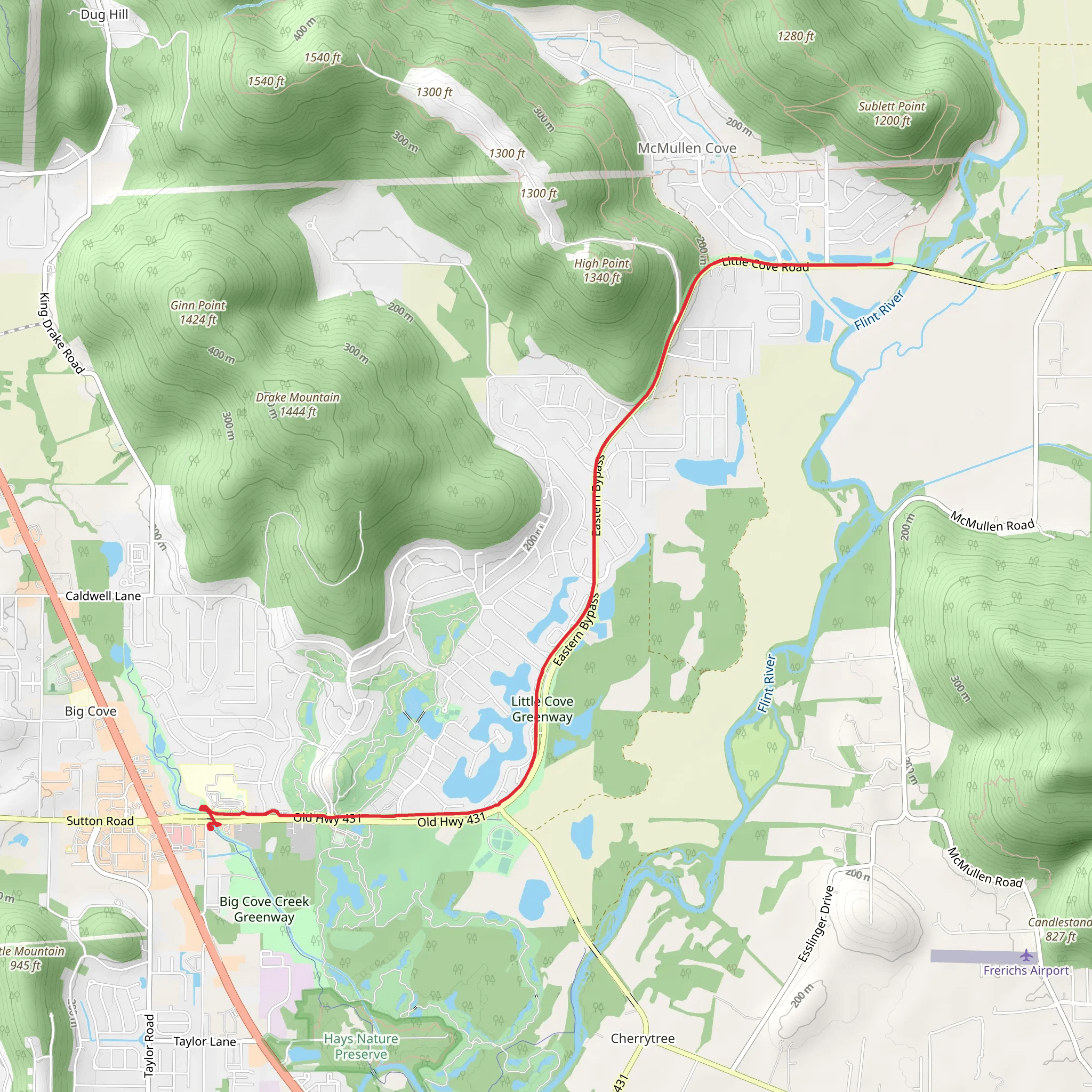 Little Cove Greenway mobile static map