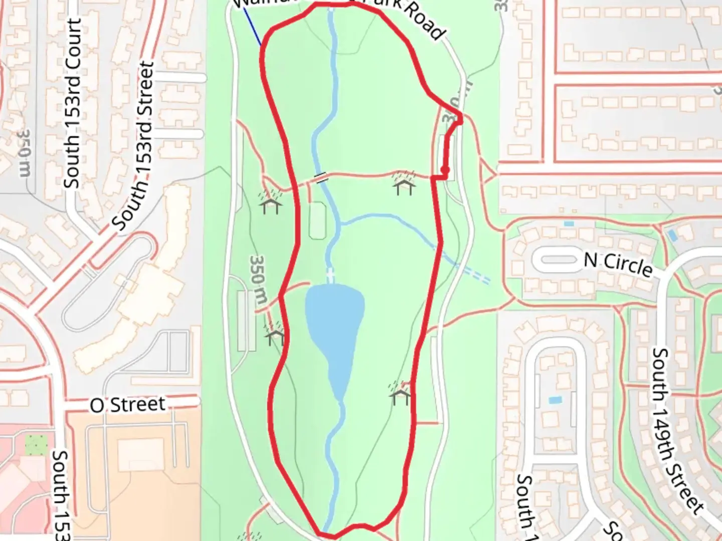 An image depicting the trail Walnut grove lake Loop and its surrounding area.