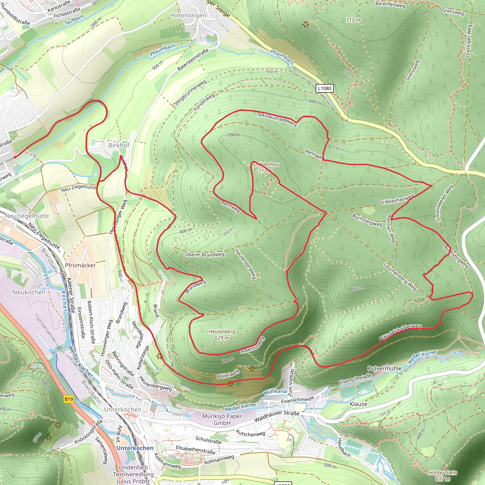 Heulenberg and Grableshau Loop via Birkhof mobile static map