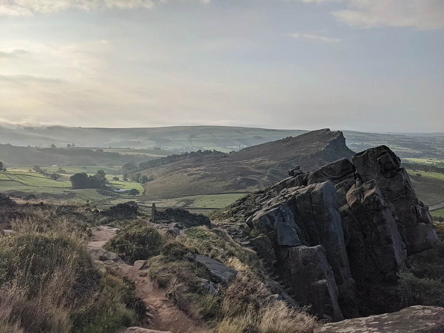 An image depicting the trail The Roaches and Forest Wood Loop and its surrounding area.