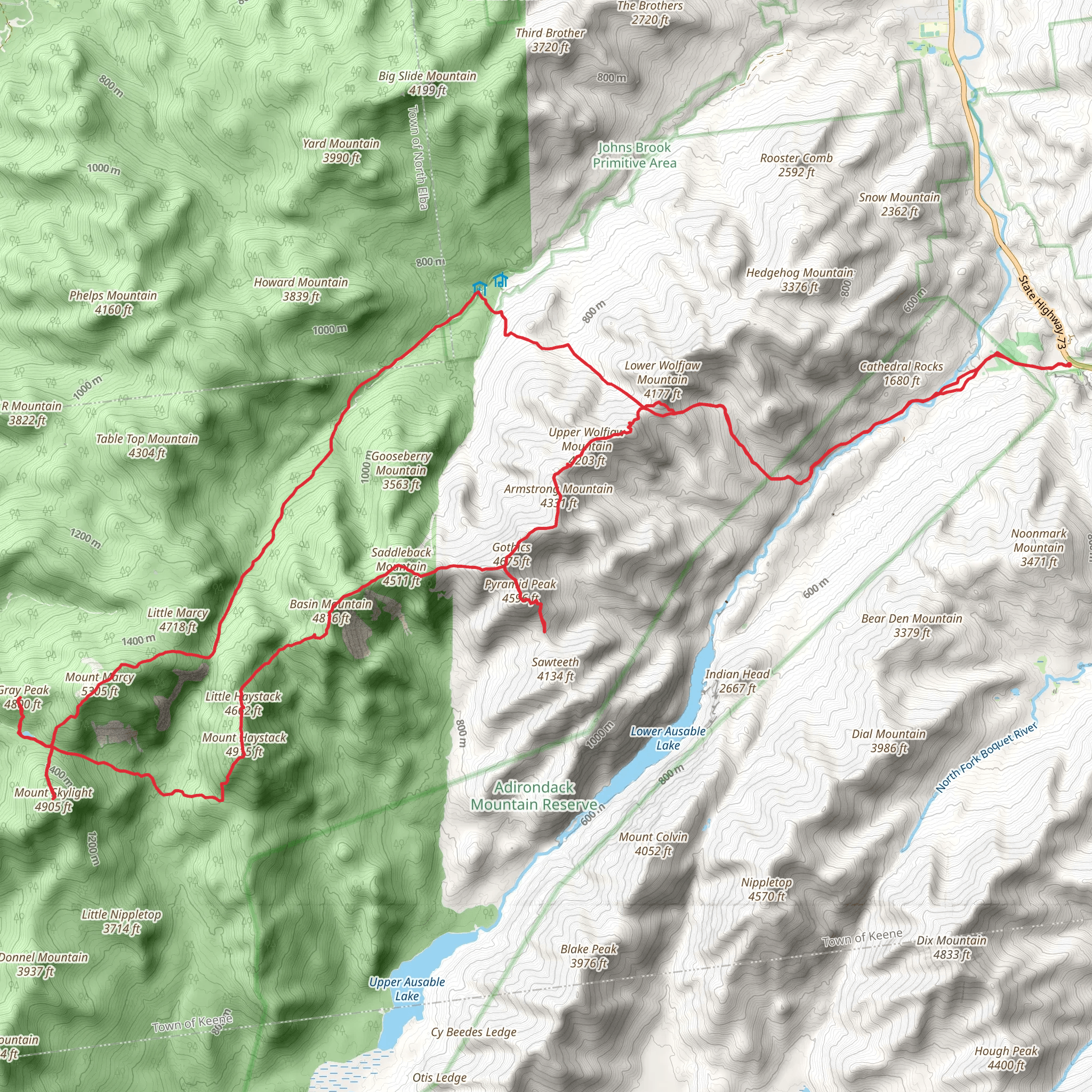 Armstrong Mountain, Pyramid Peak, Heystack Mount and Gray Peak Loop mobile static map