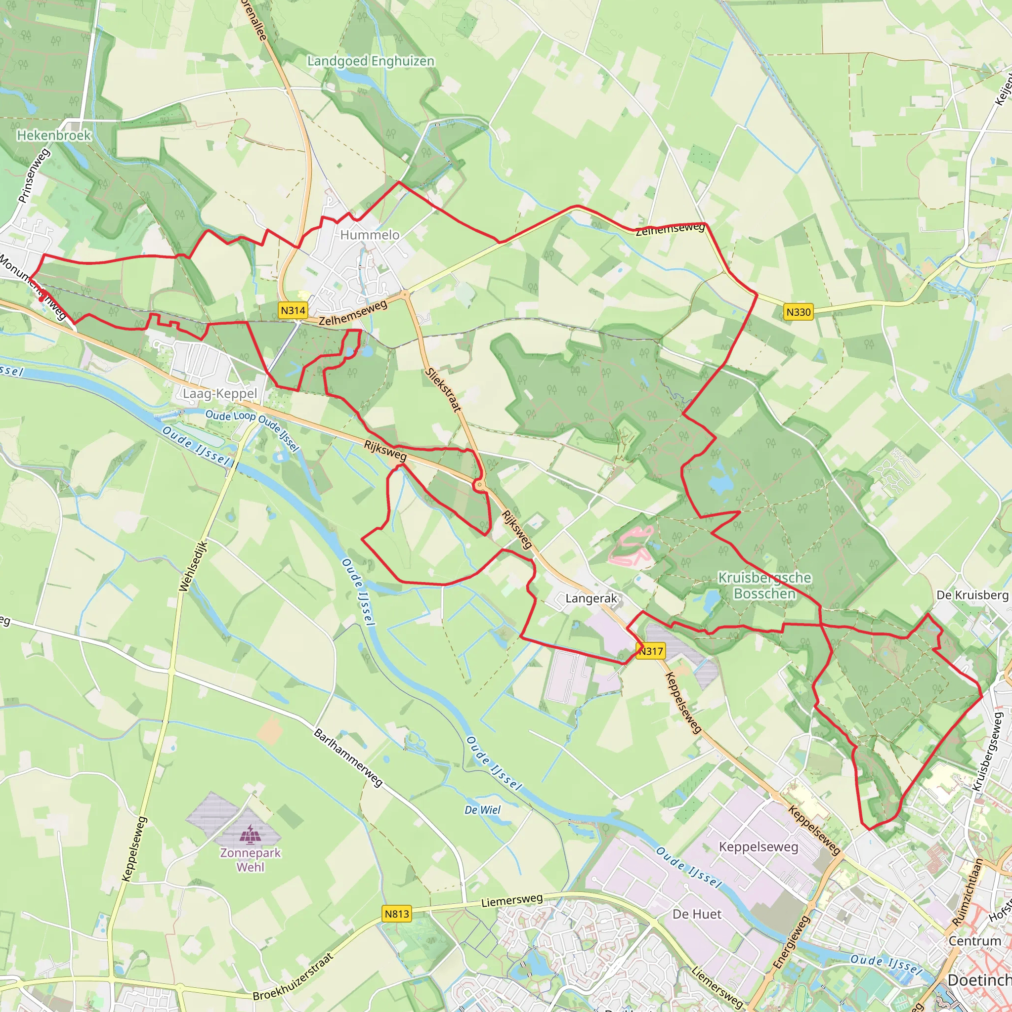 Kruisbergsche Bosschen via Rozegaarder Weg, Zelhense Weg mobile static map