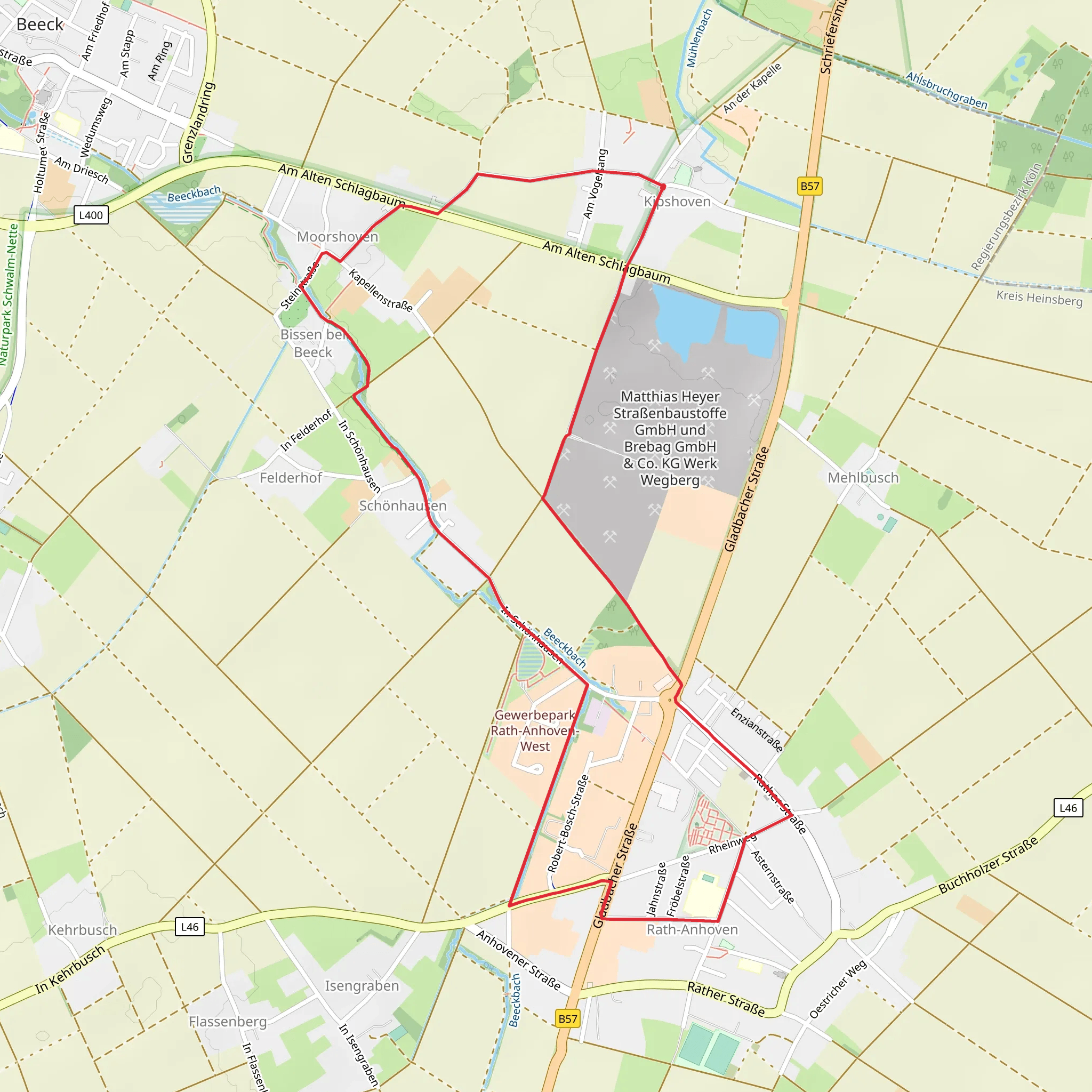 Wegberger Muehlen Tour and Wegberg Route Rosa Loop mobile static map