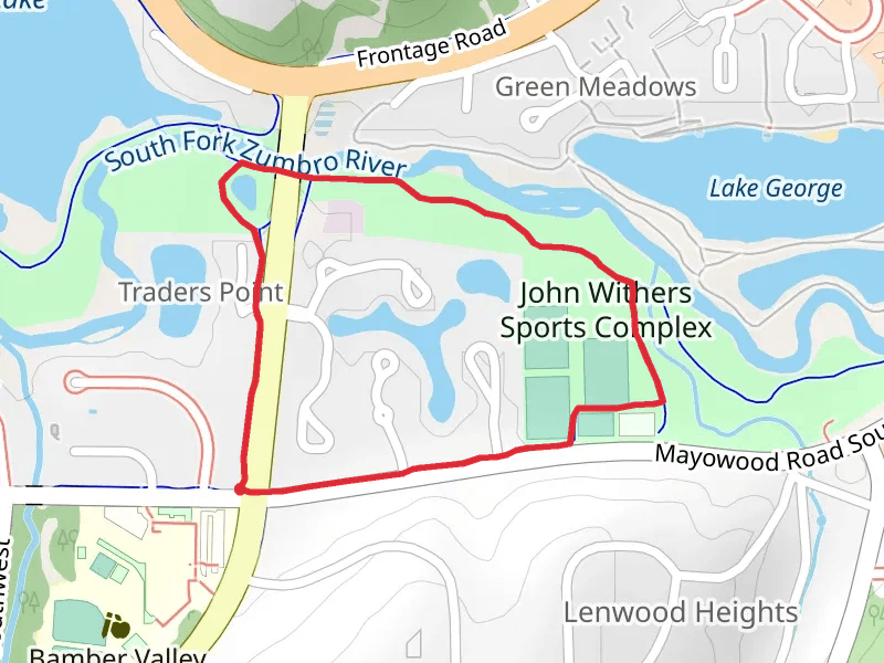 John Withers Sports Complex via Zumbro River South Loop
