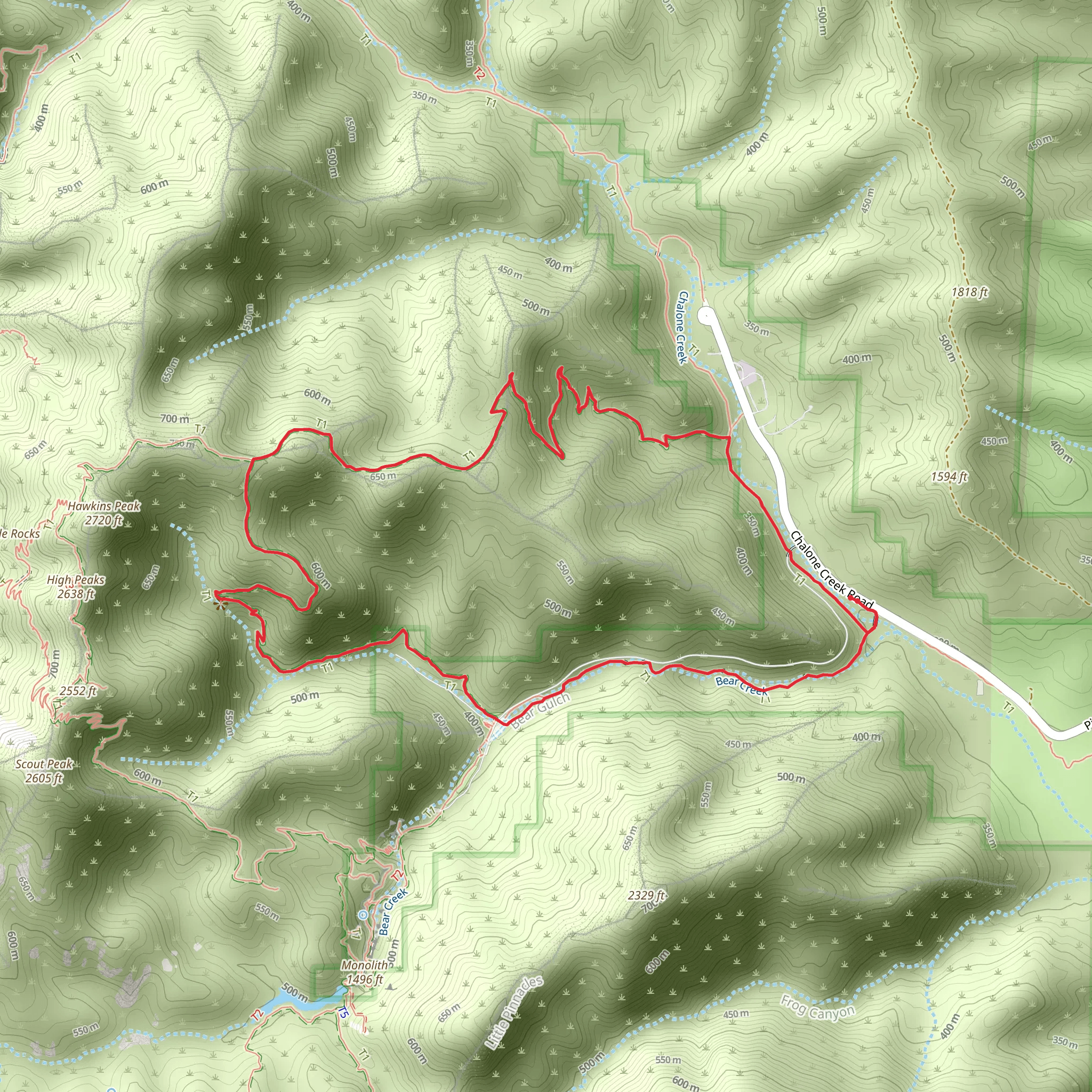High Peaks Trail mobile static map
