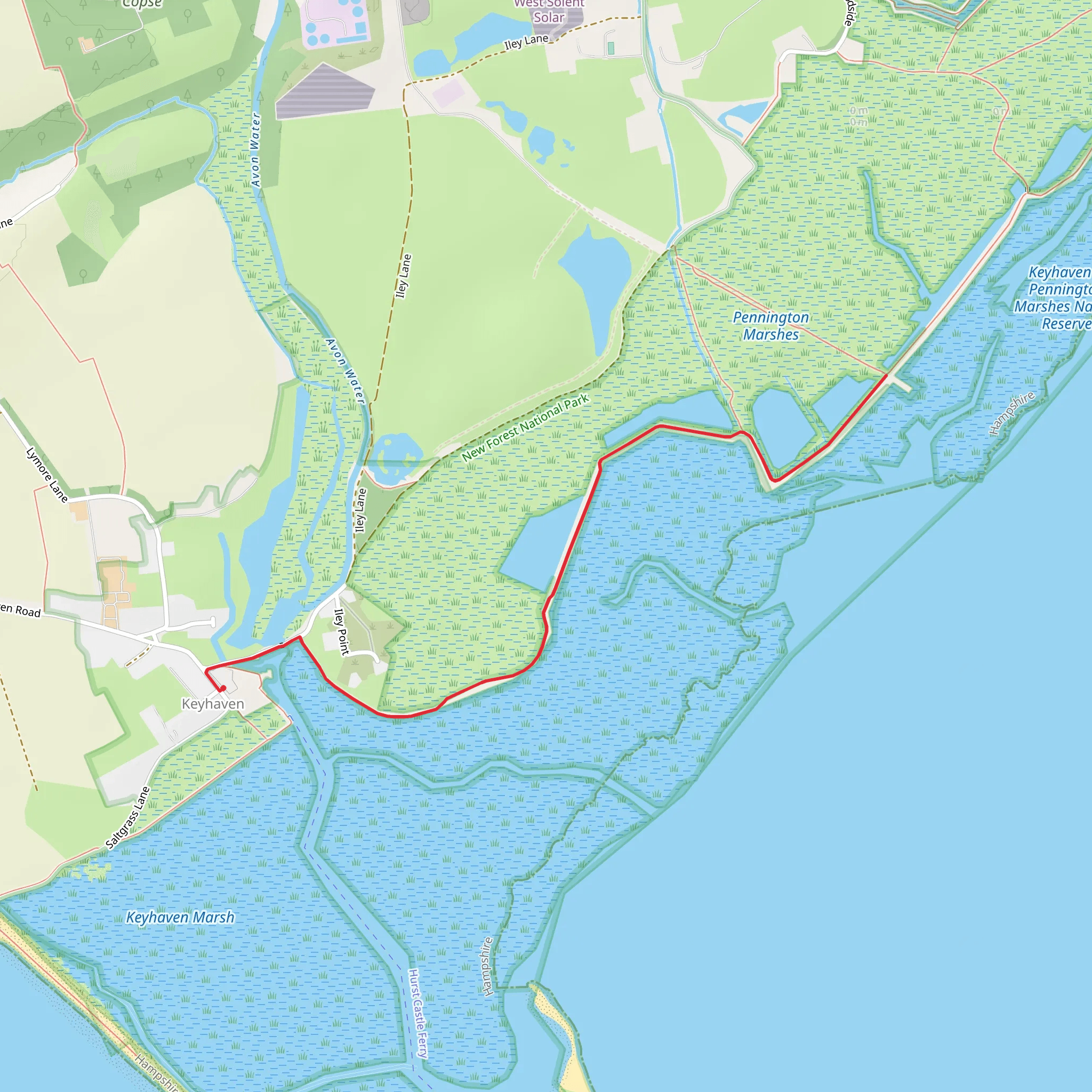 Keyhaven Accessible Trail mobile static map