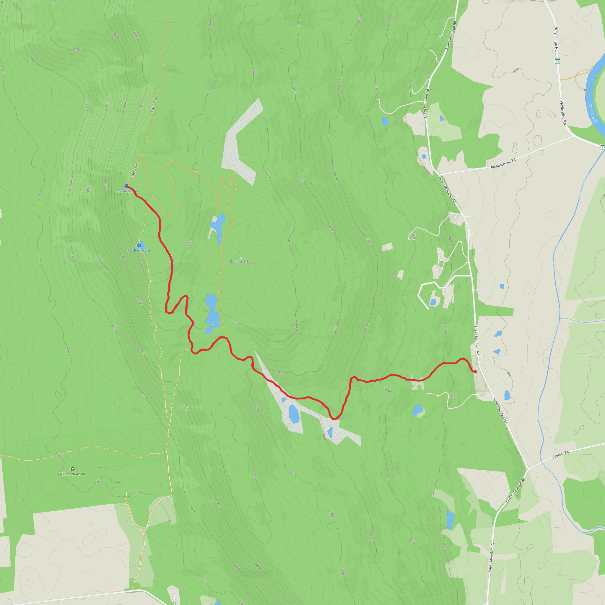 Snake Mountain via E Trail and Summit Trail mobile static map