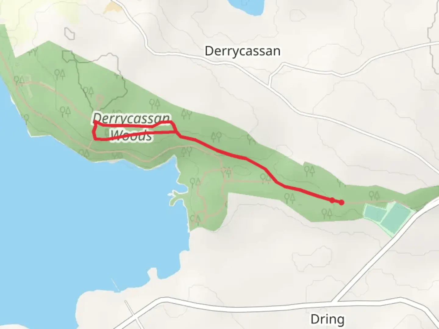 An image depicting the trail Derrycassan - Walled Garden Walk and its surrounding area.