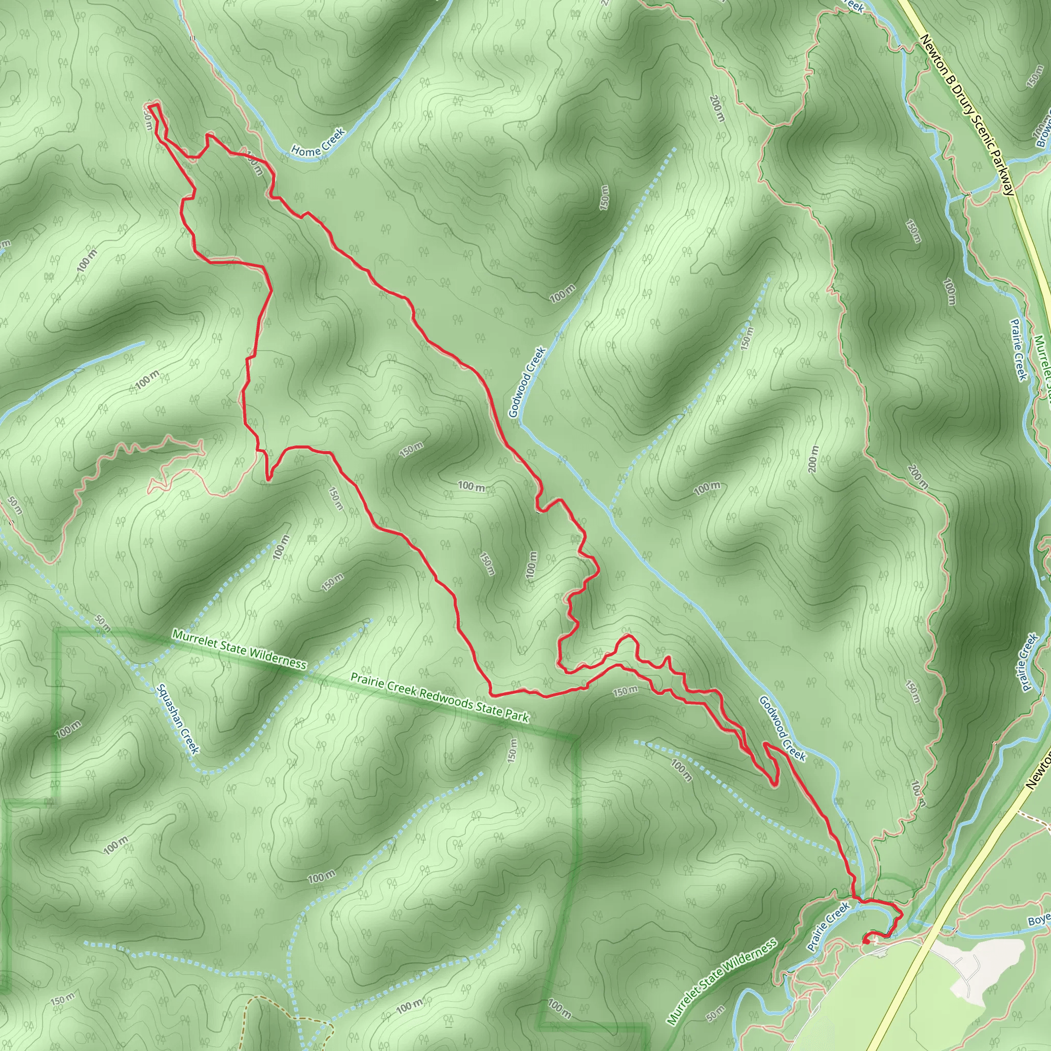 James Irvine - Miner's Ridge - Clintonia Loop Trail mobile static map