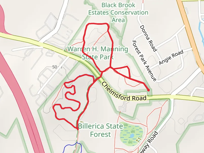 Warren H Manning State Park and Flow Rock Flow Loop Trail