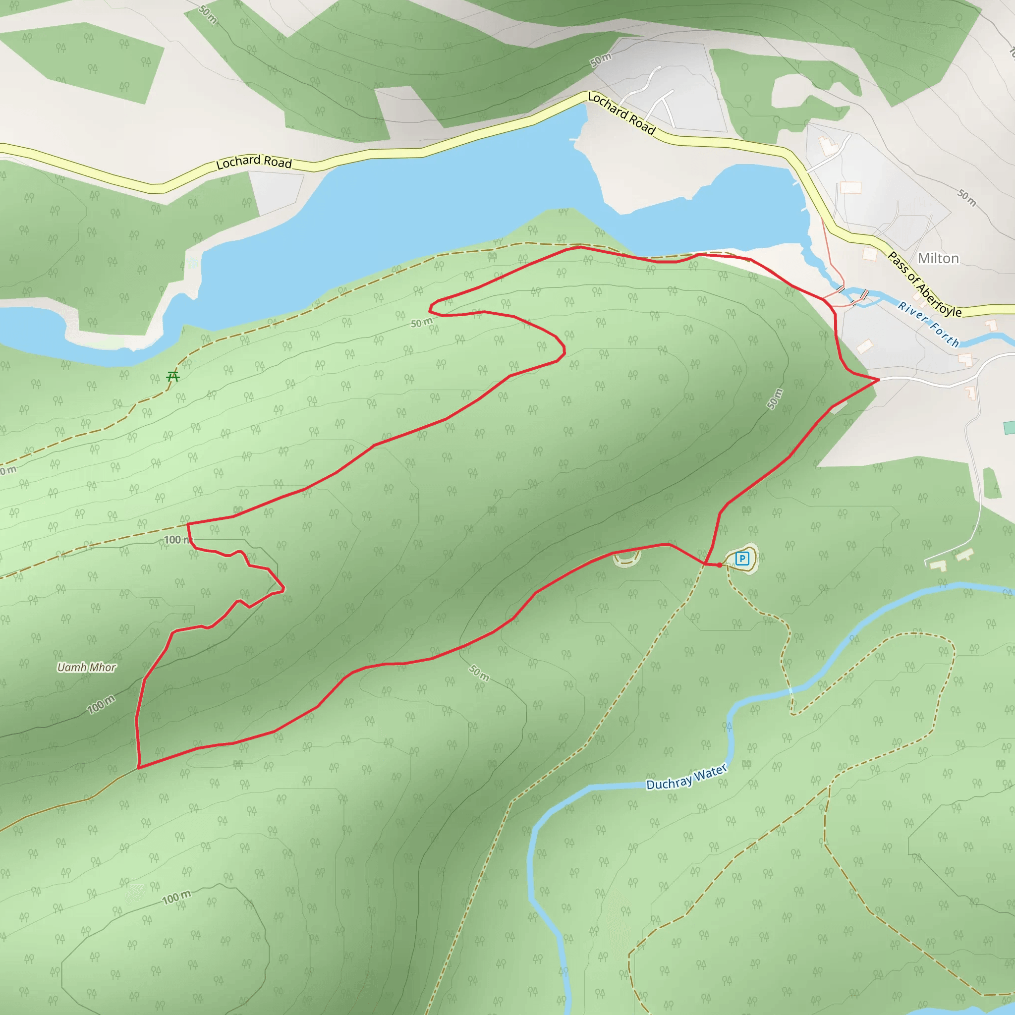 Forth Valley Viewpoint via 8 Mile Loop mobile static map
