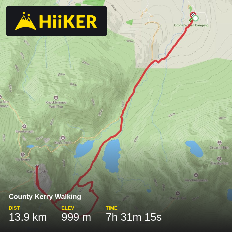 A map preview of the recording County Kerry Walking.
