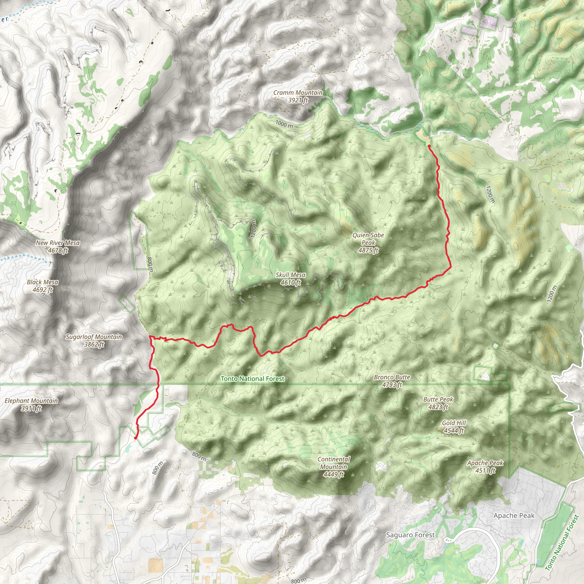 Cottonwood Trail mobile static map