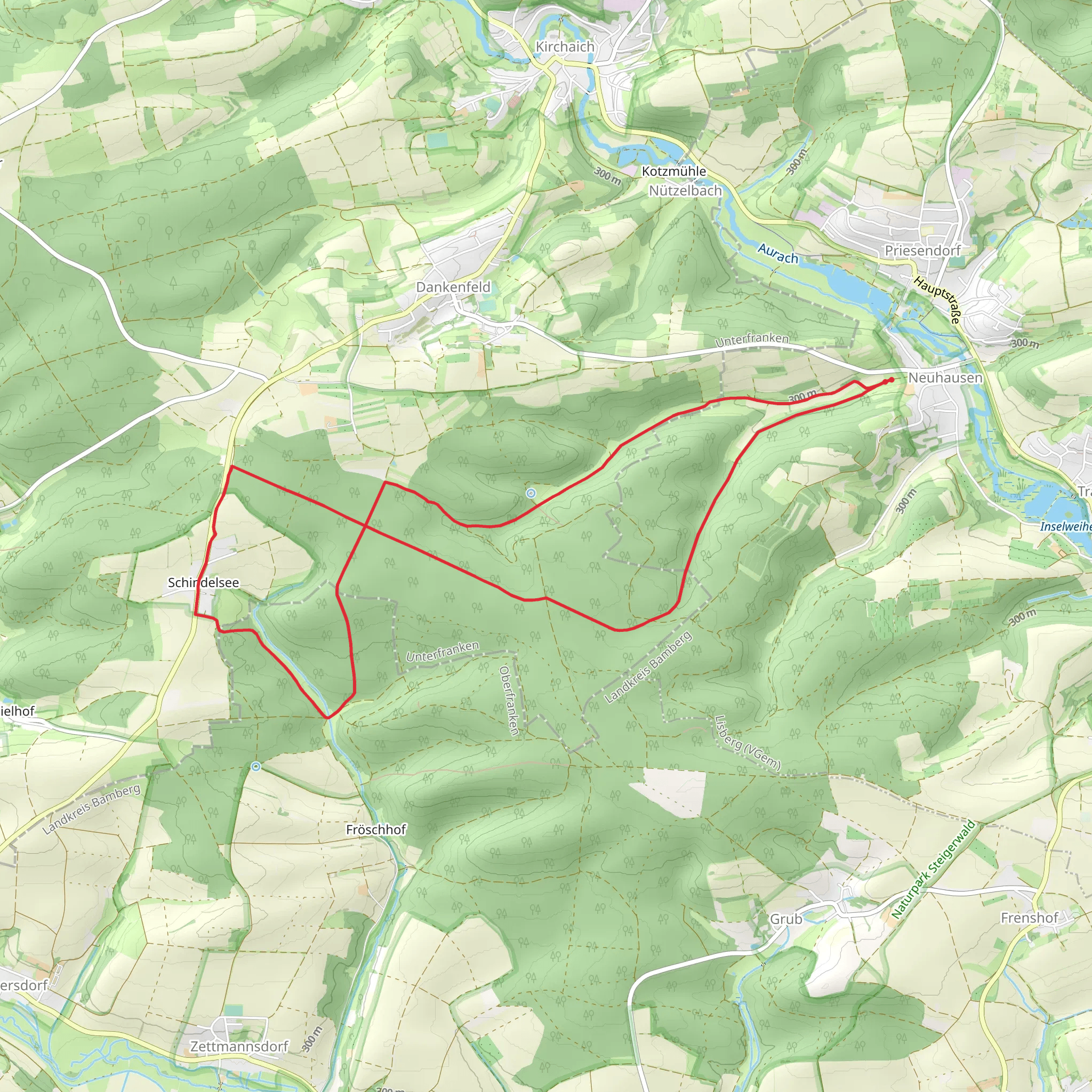 Rundweg Lisberg and Oberaurach mobile static map