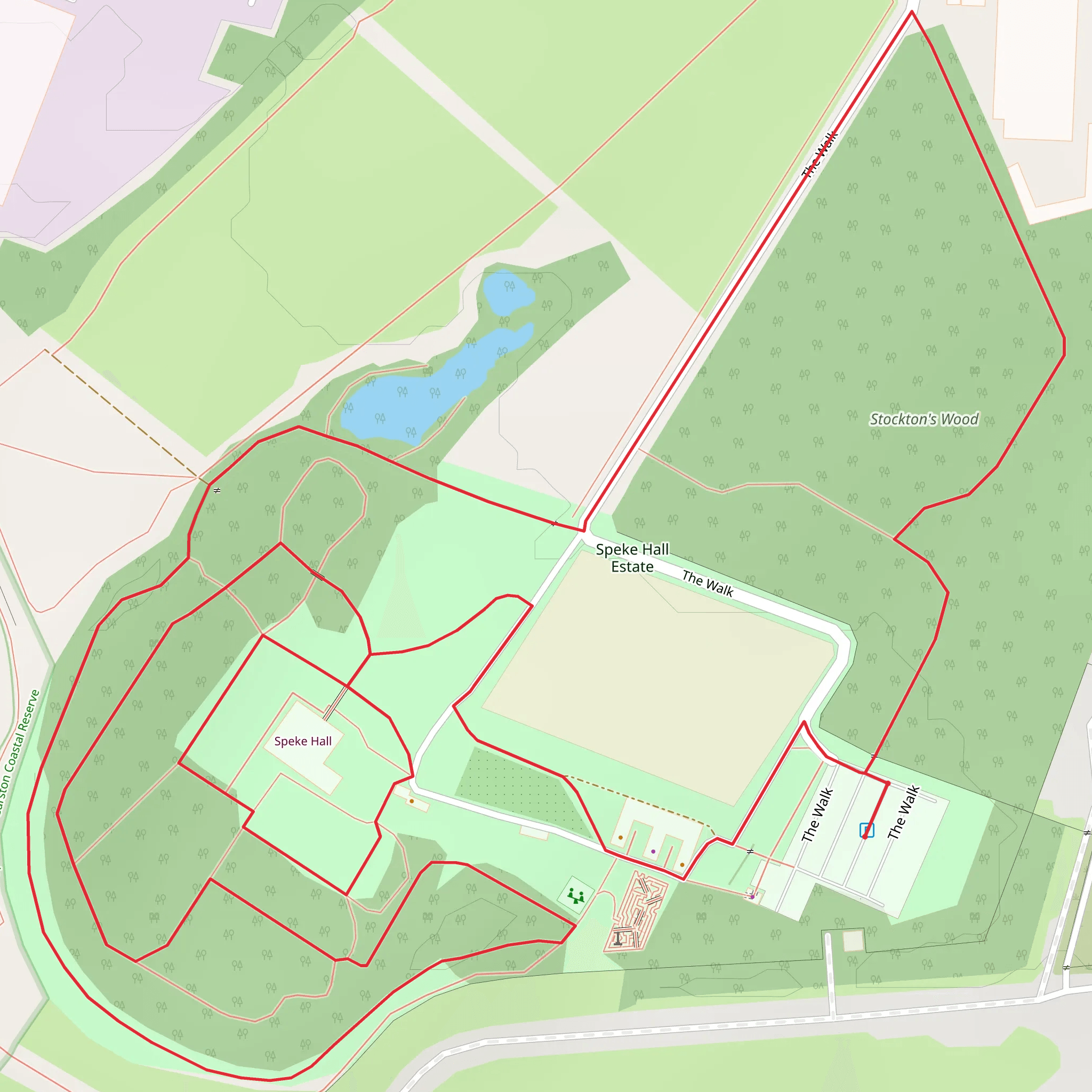 Speke Hall Estate and Speke Hall Loop mobile static map