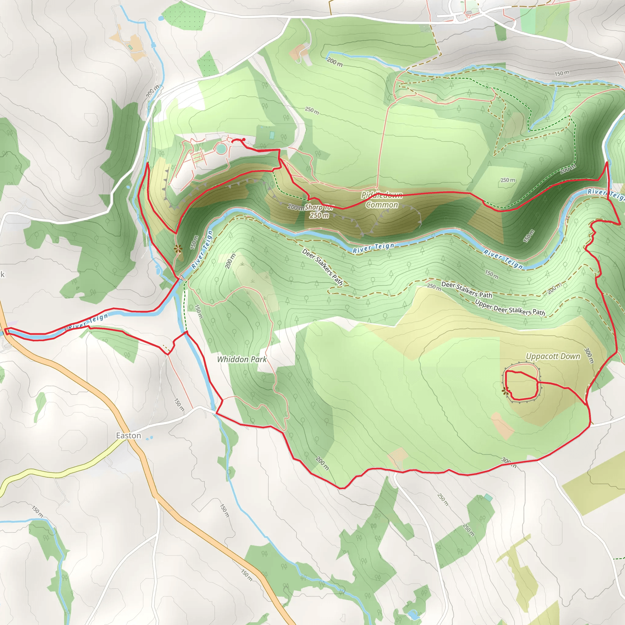 Cranbrook Hill Fort via Hunter's Path mobile static map
