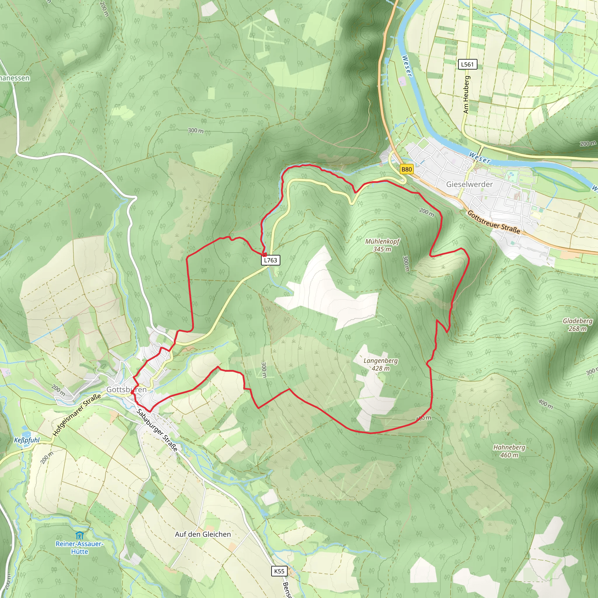 Gieselwerder and Eco Pfad Gieselwerder mobile static map