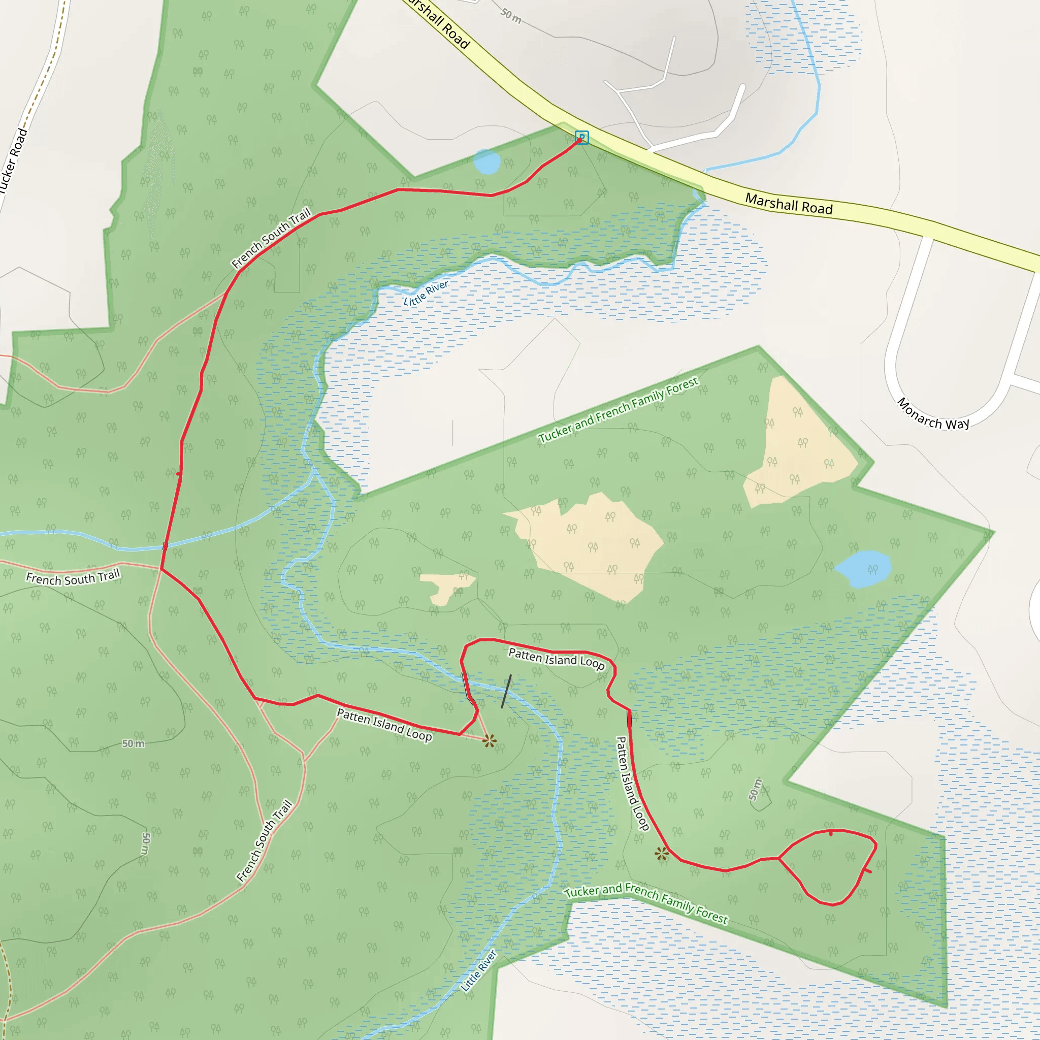 Patten Island Loop and French South Trail mobile static map