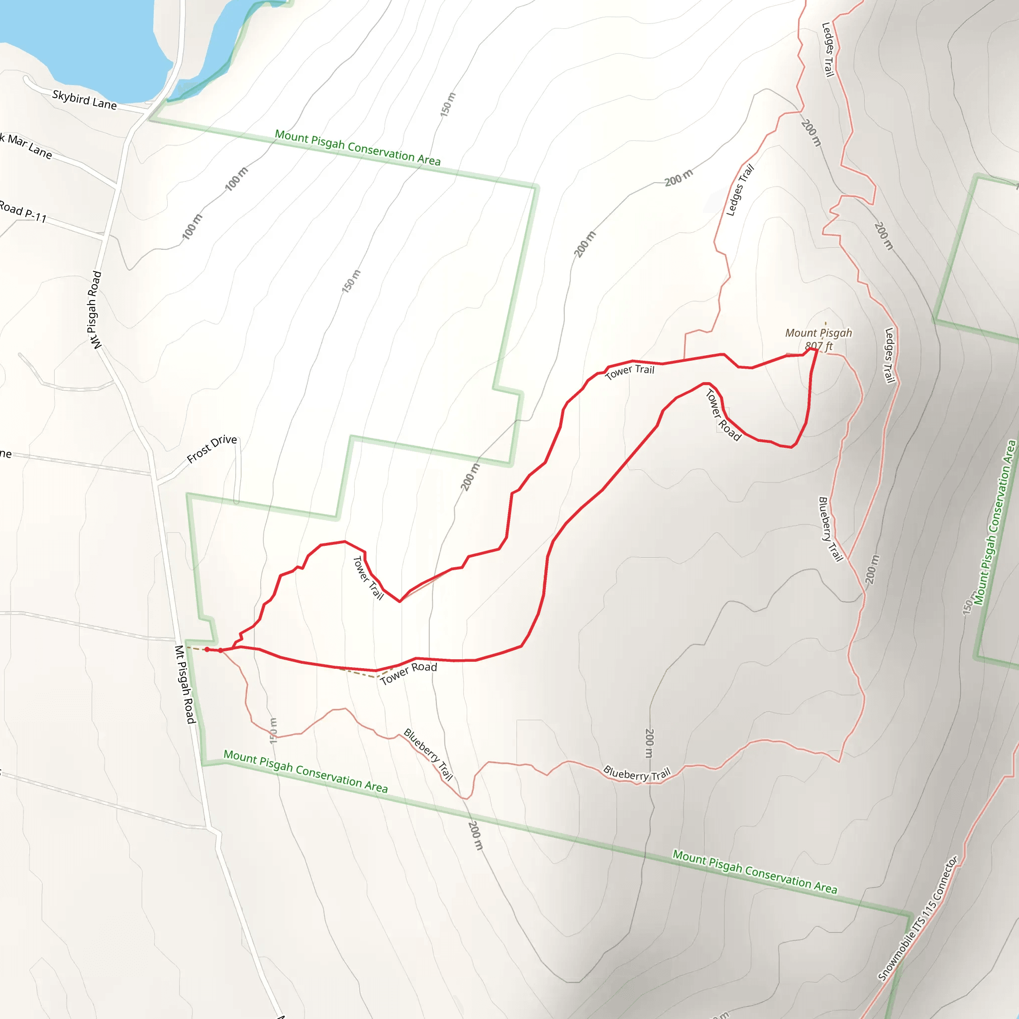 Mount Pisgah Loop Trail mobile static map