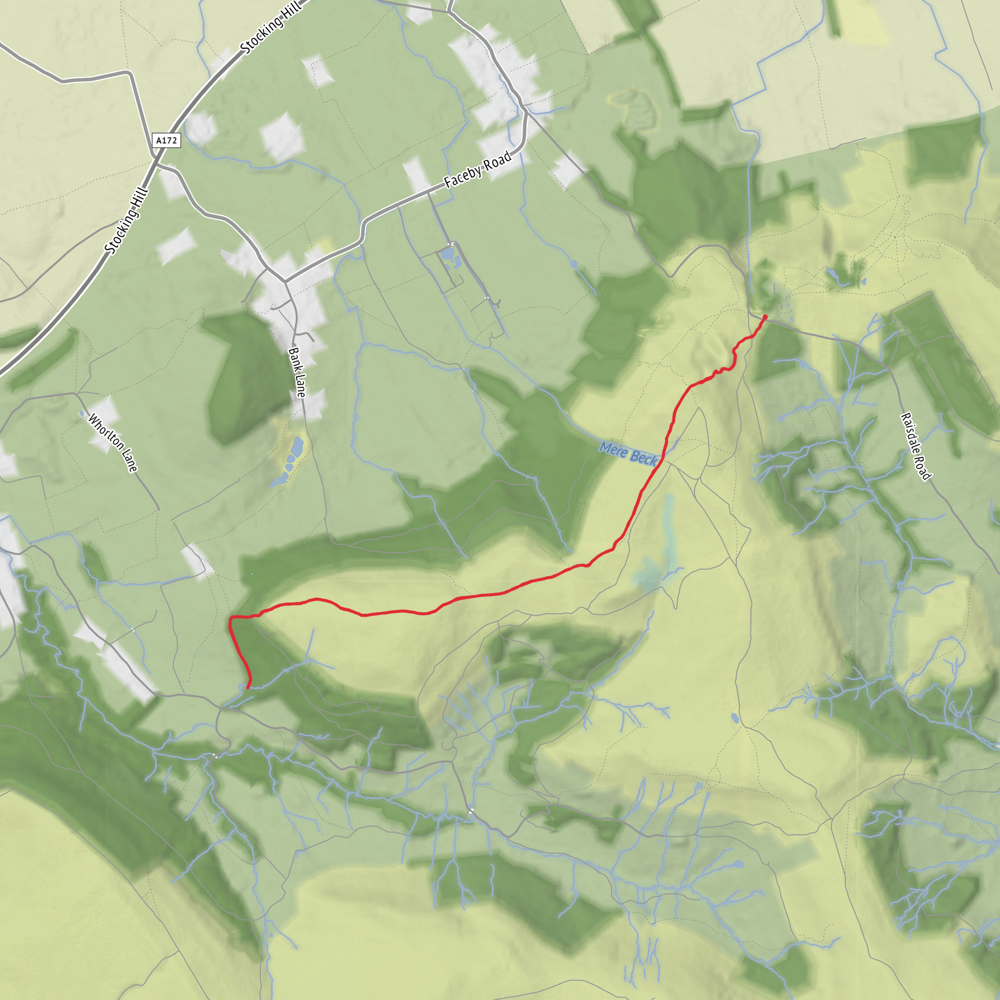 Lordstones to Whorlton and back via Gold Hill mobile static map