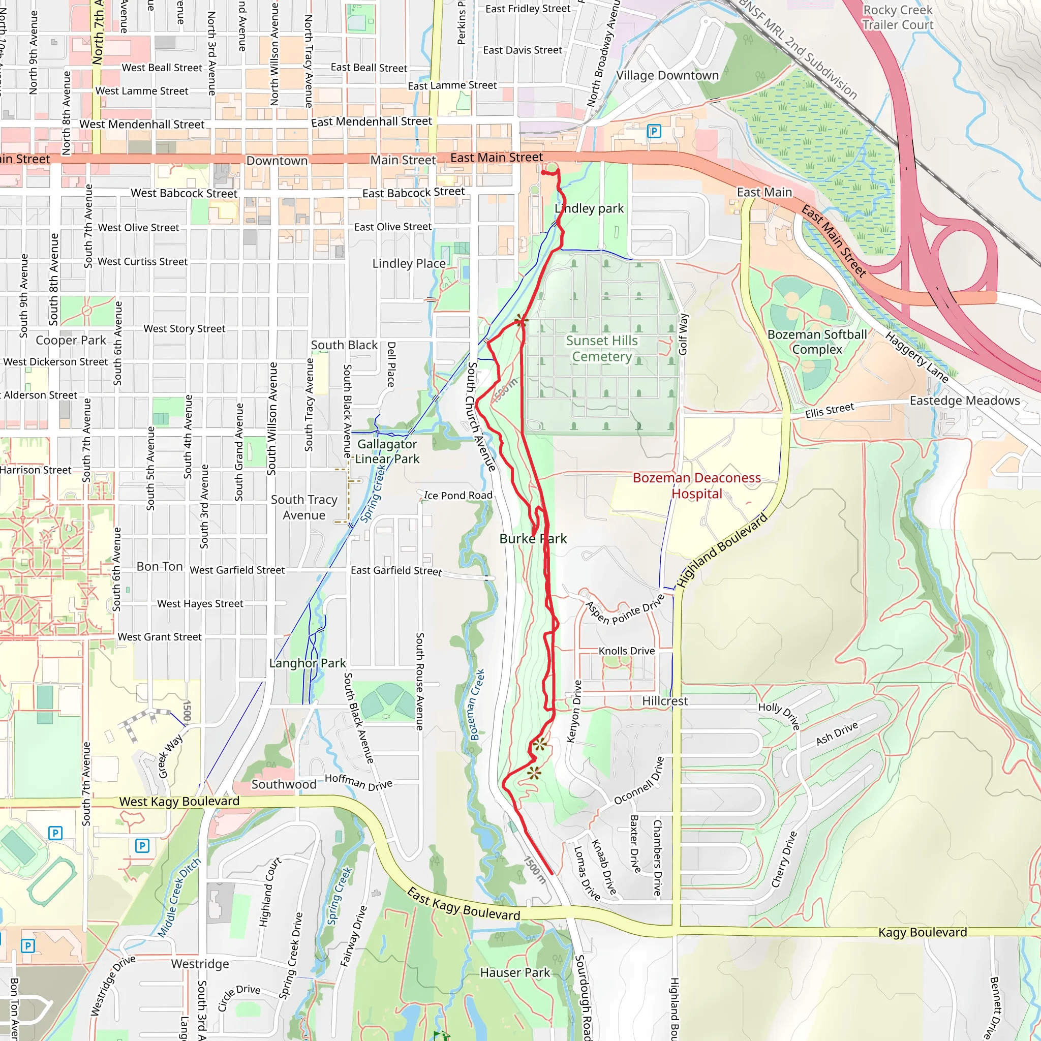 Burk Park Trail mobile static map